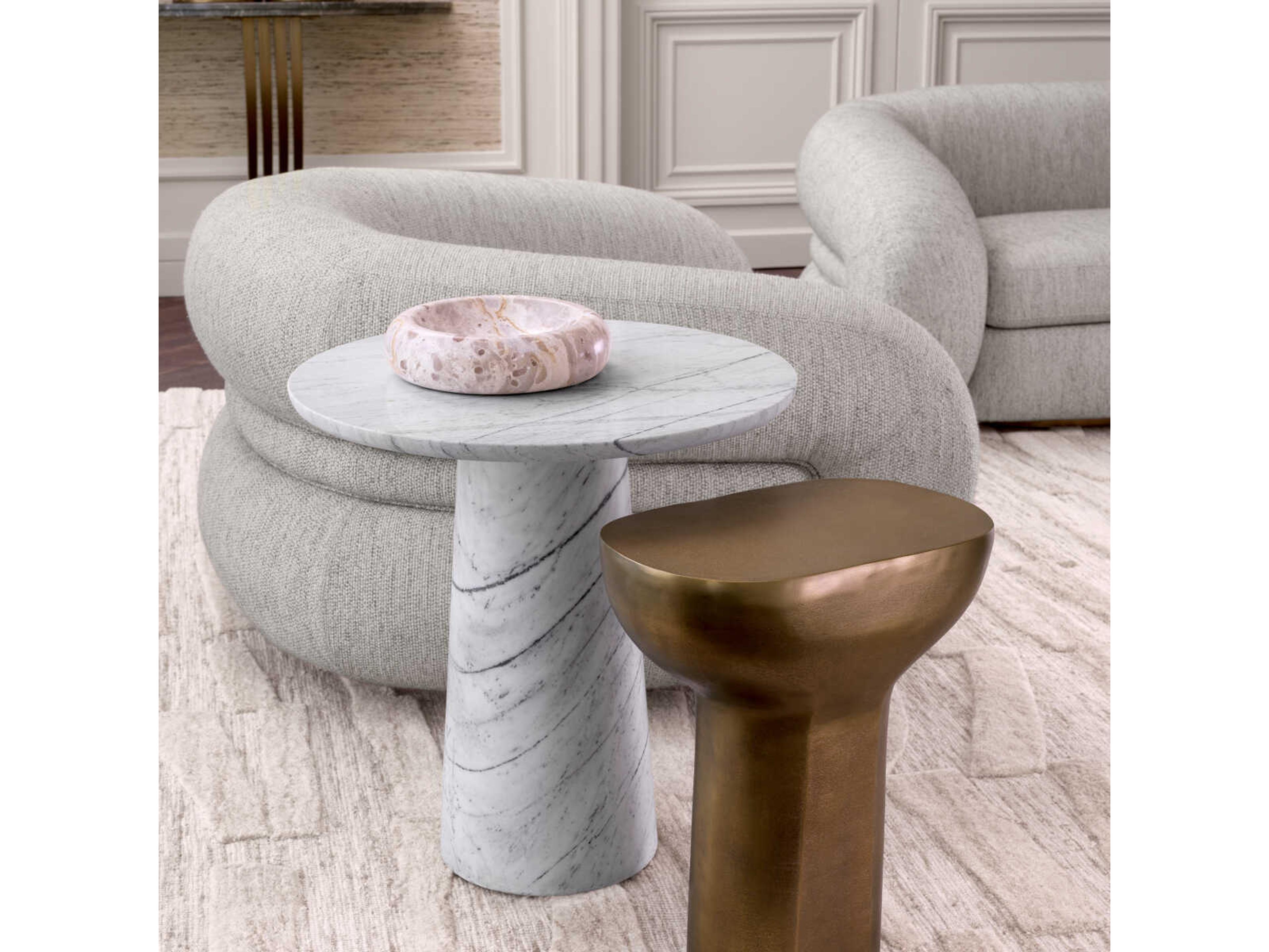 Eichholtz Terry White Marble Side Table