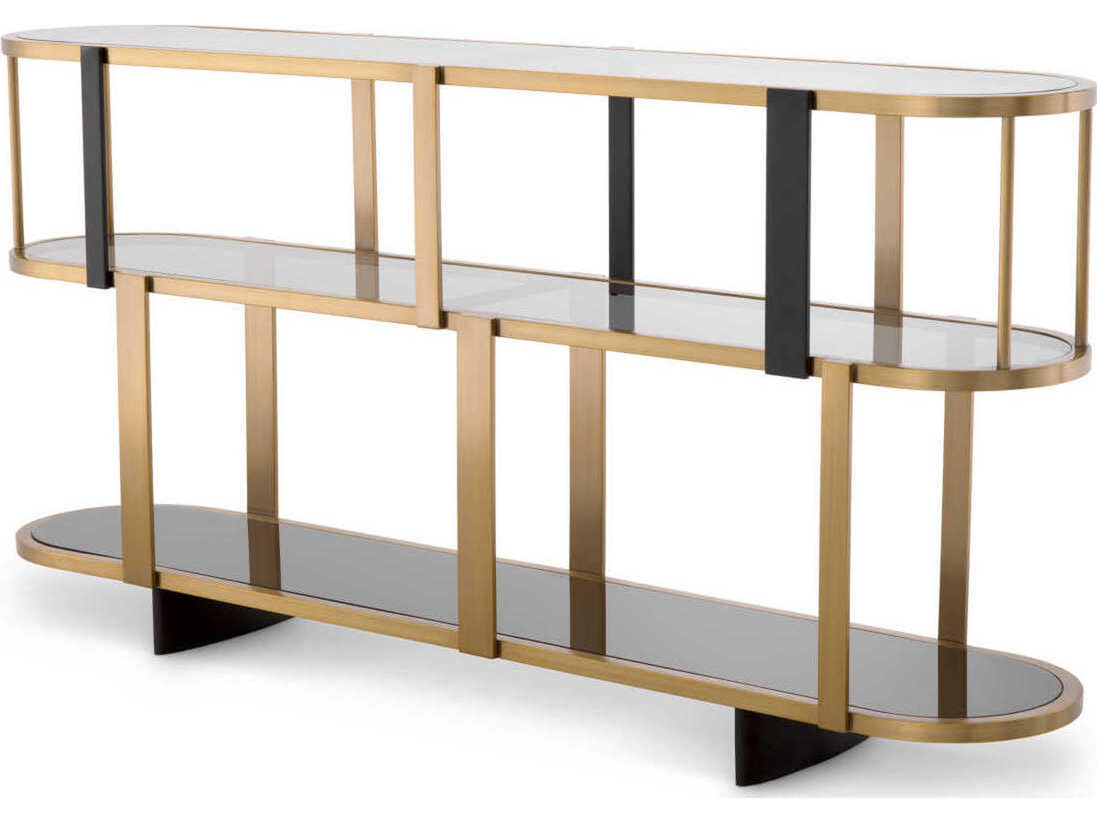 Clio Round Low Brushed Brass Cabinet