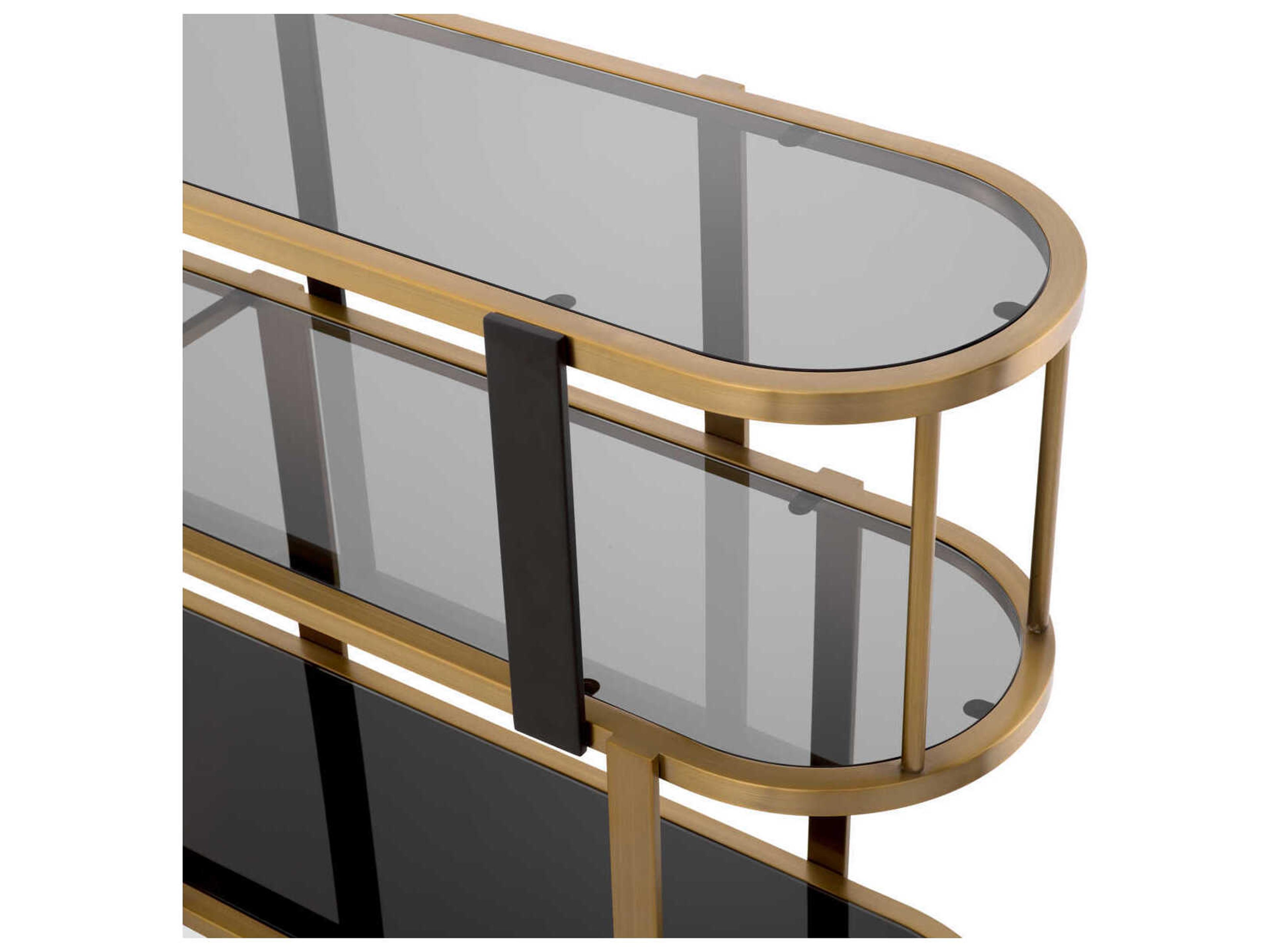 Eichholtz Clio Round Low Brushed Brass Cabinet