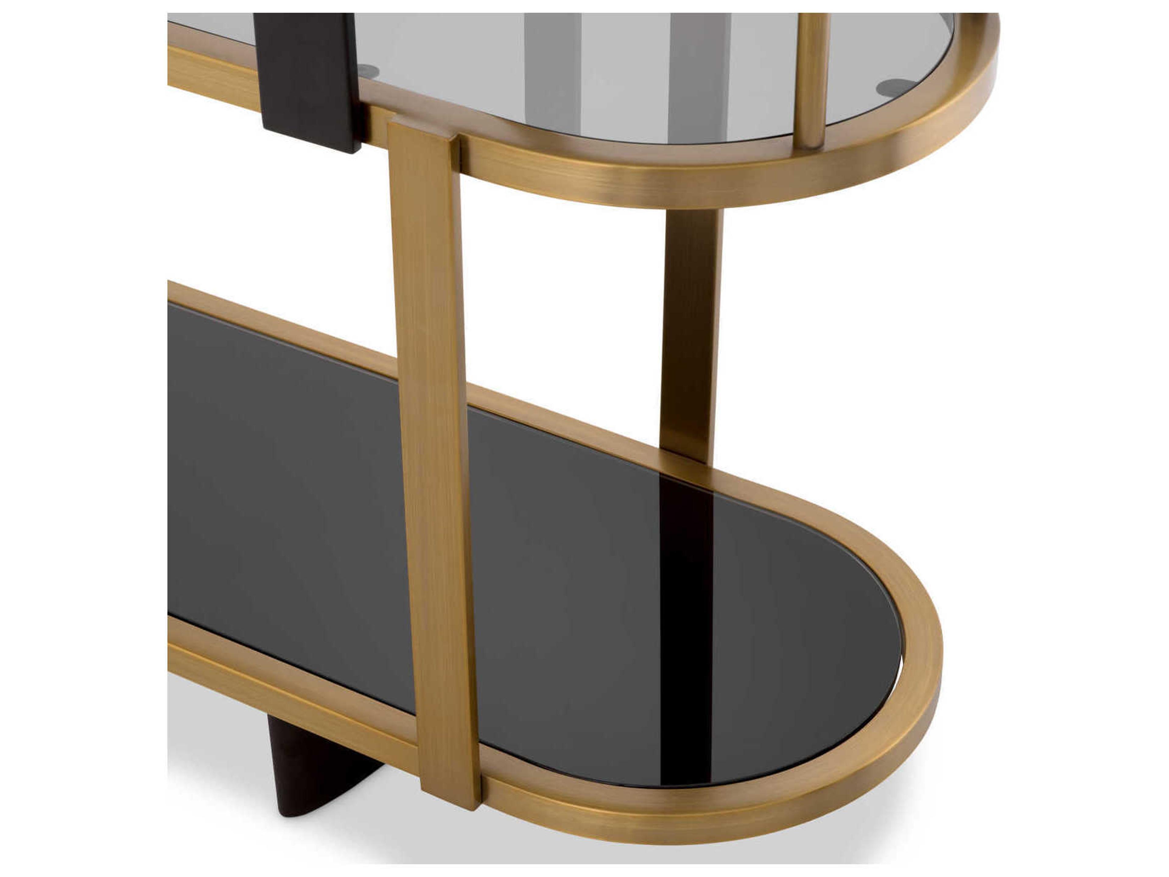 Eichholtz Clio Round Low Brushed Brass Cabinet