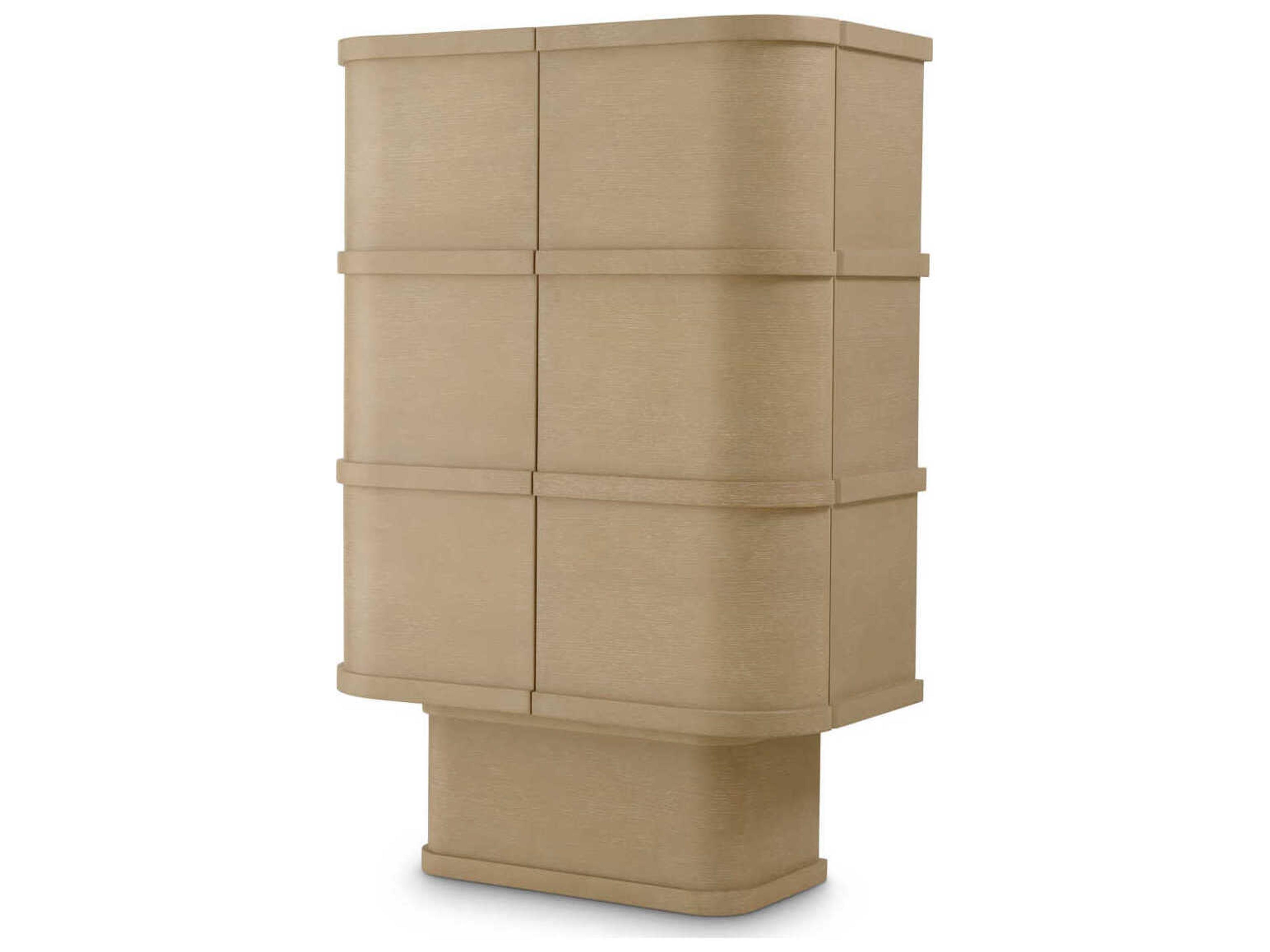 Cabana Washed Oak Veneer Bar Cabinet