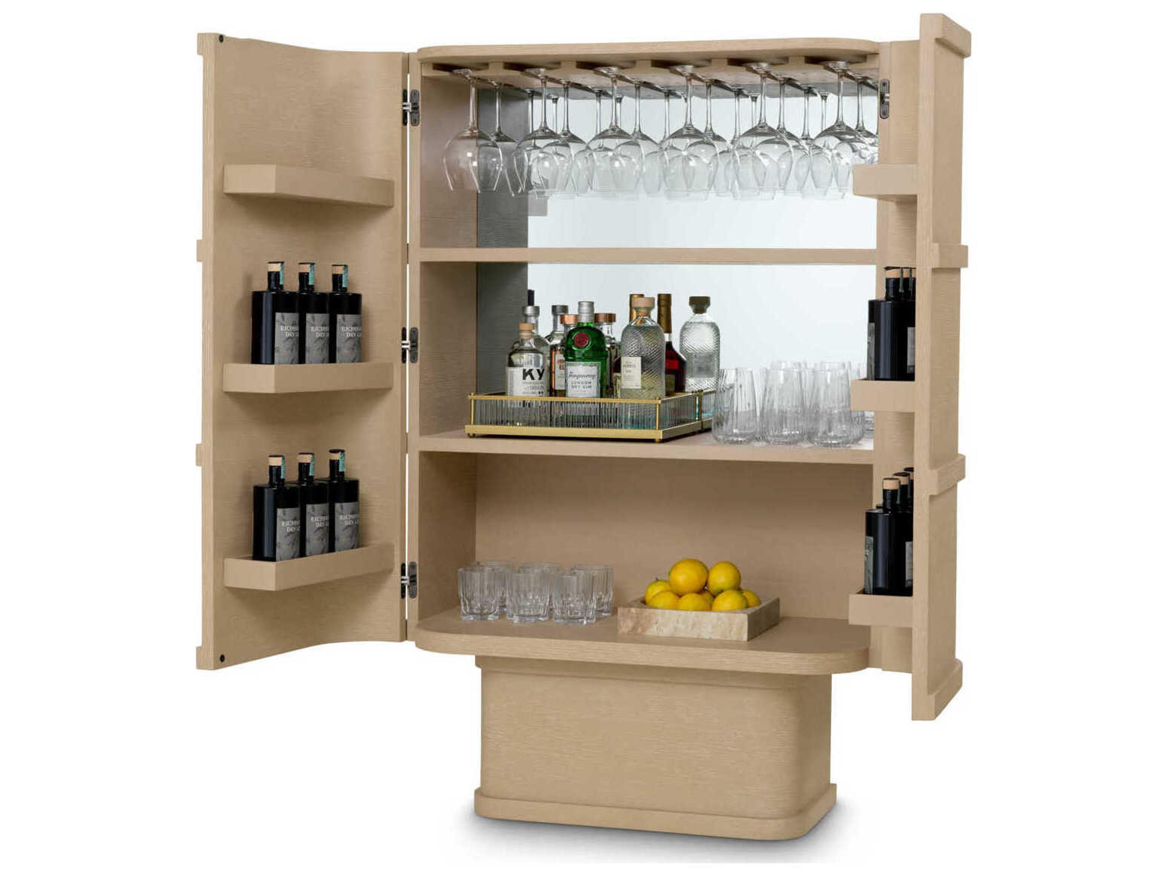 Eichholtz Cabana Washed Oak Veneer Bar Cabinet