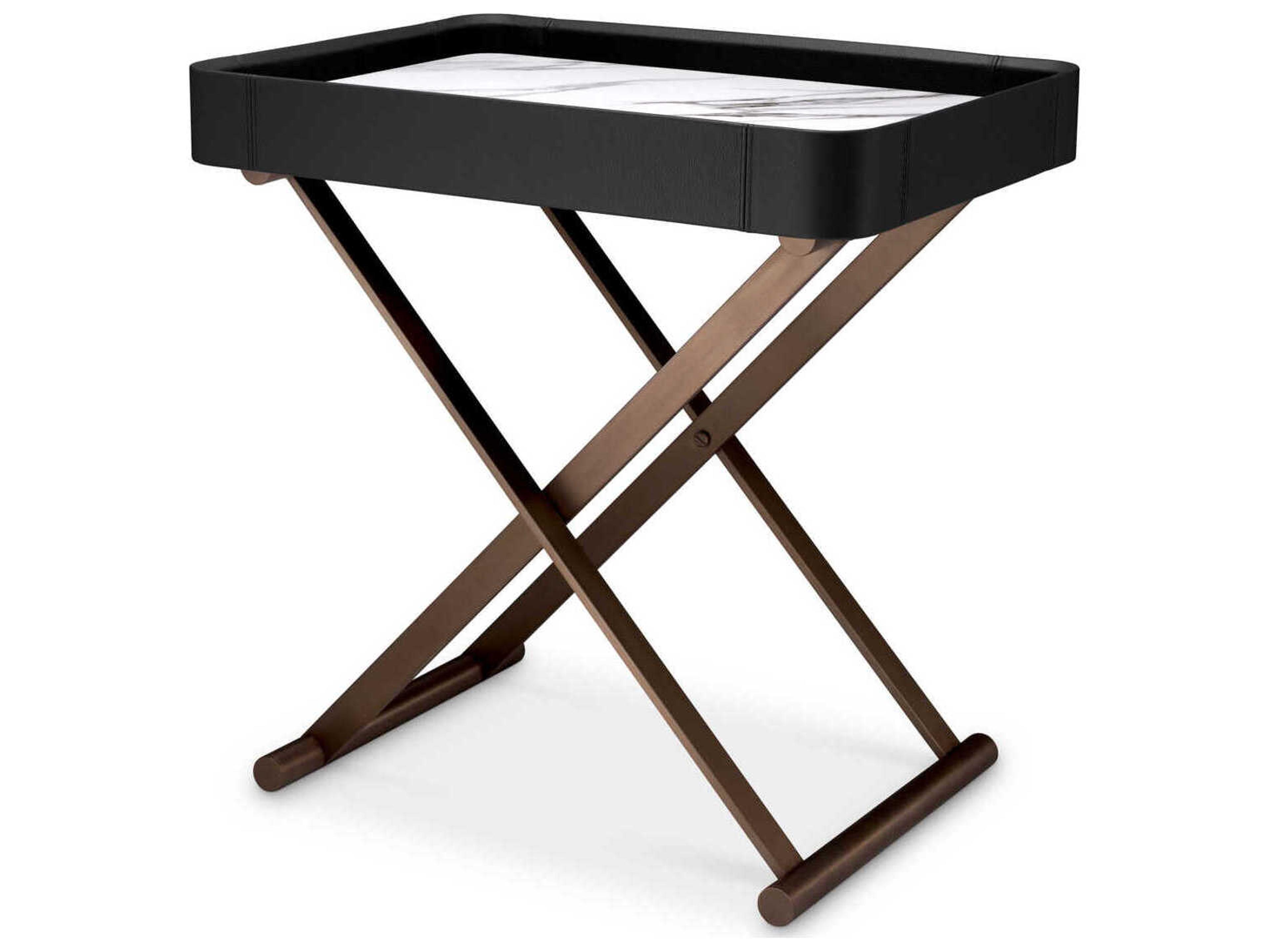 Monarch Black Leather Butler Tray