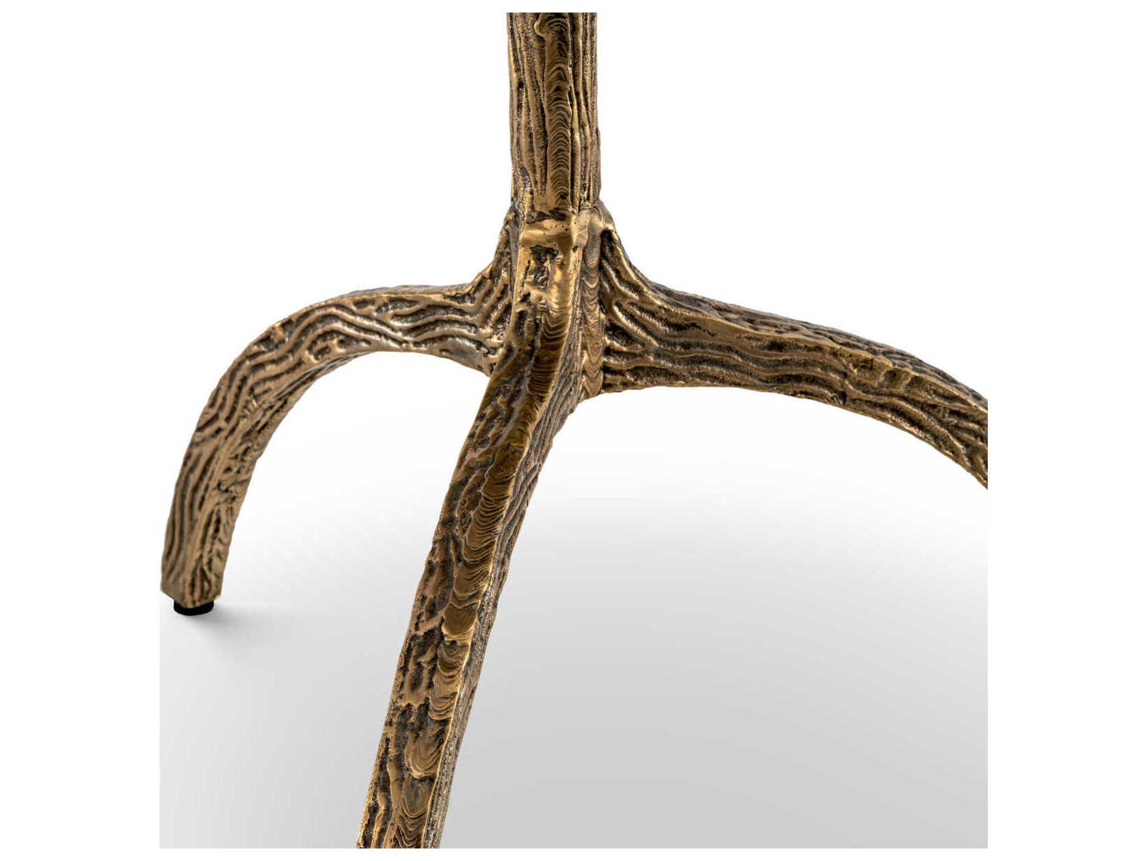 Eichholtz Cortina Vintage Brass White Marble Low Dining Table