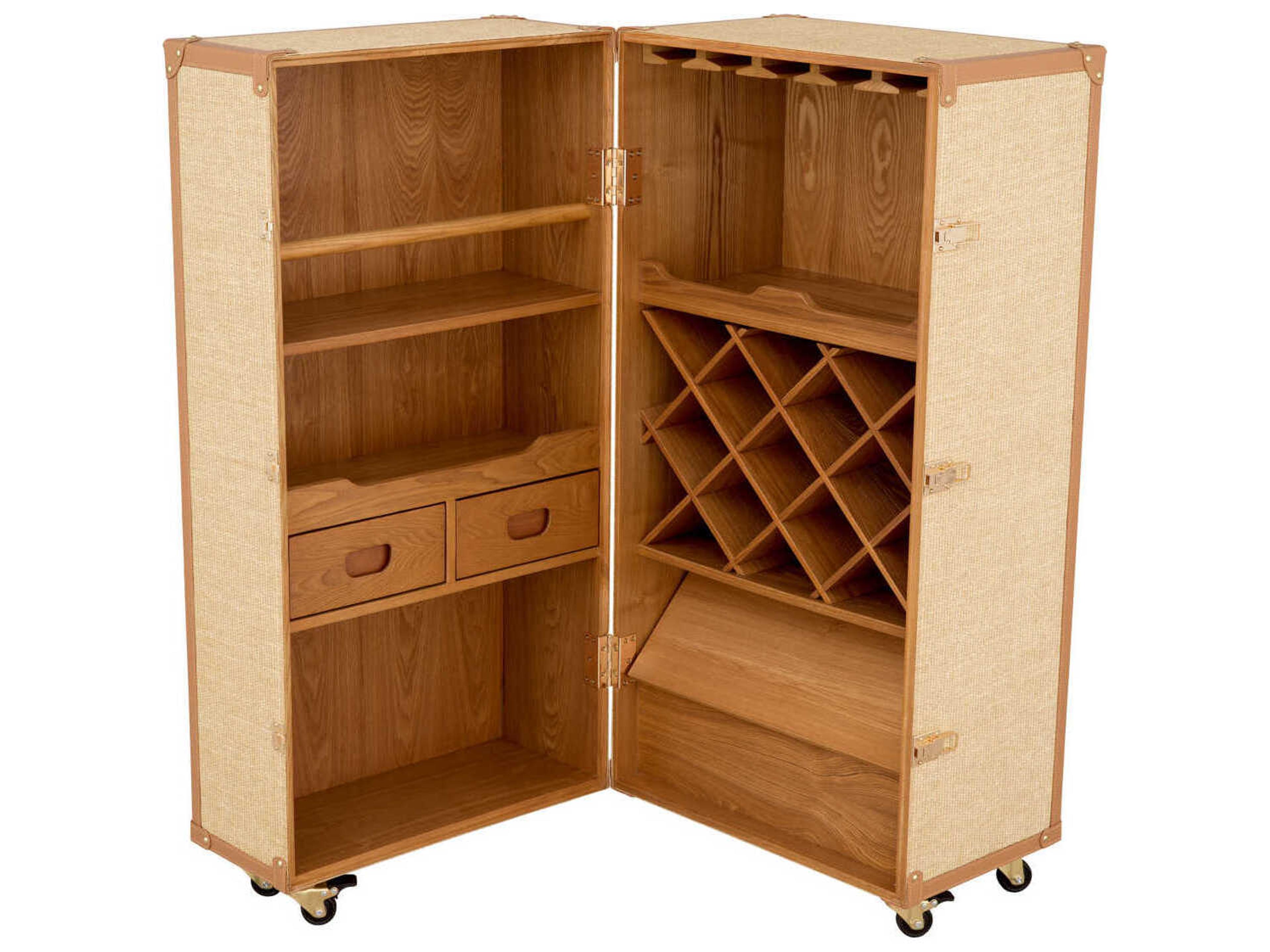 Eichholtz Martini Bianco Rattan Look Bar Cabinet