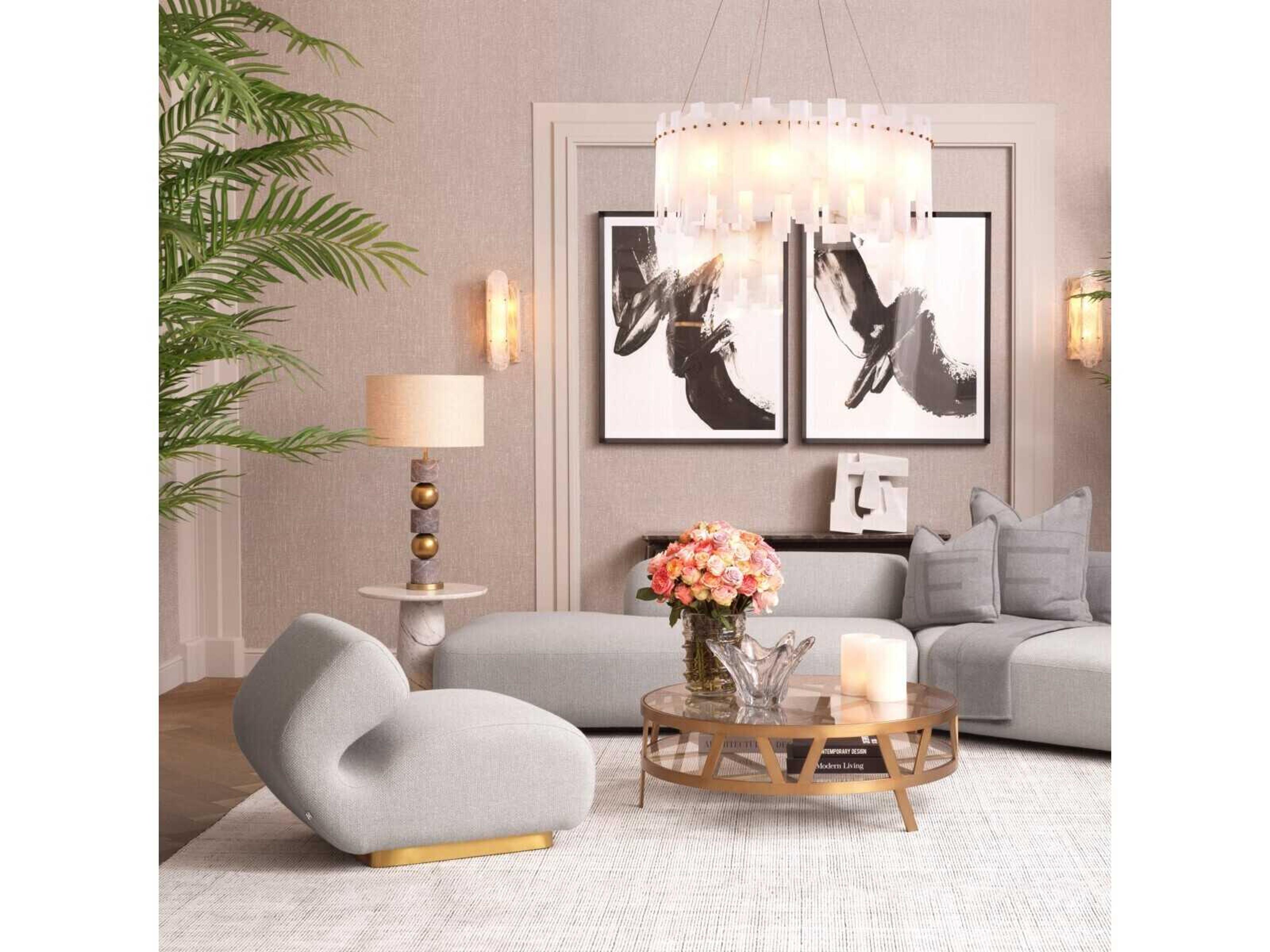 Eichholtz Billinghurst Round Brushed Brass Coffee Table