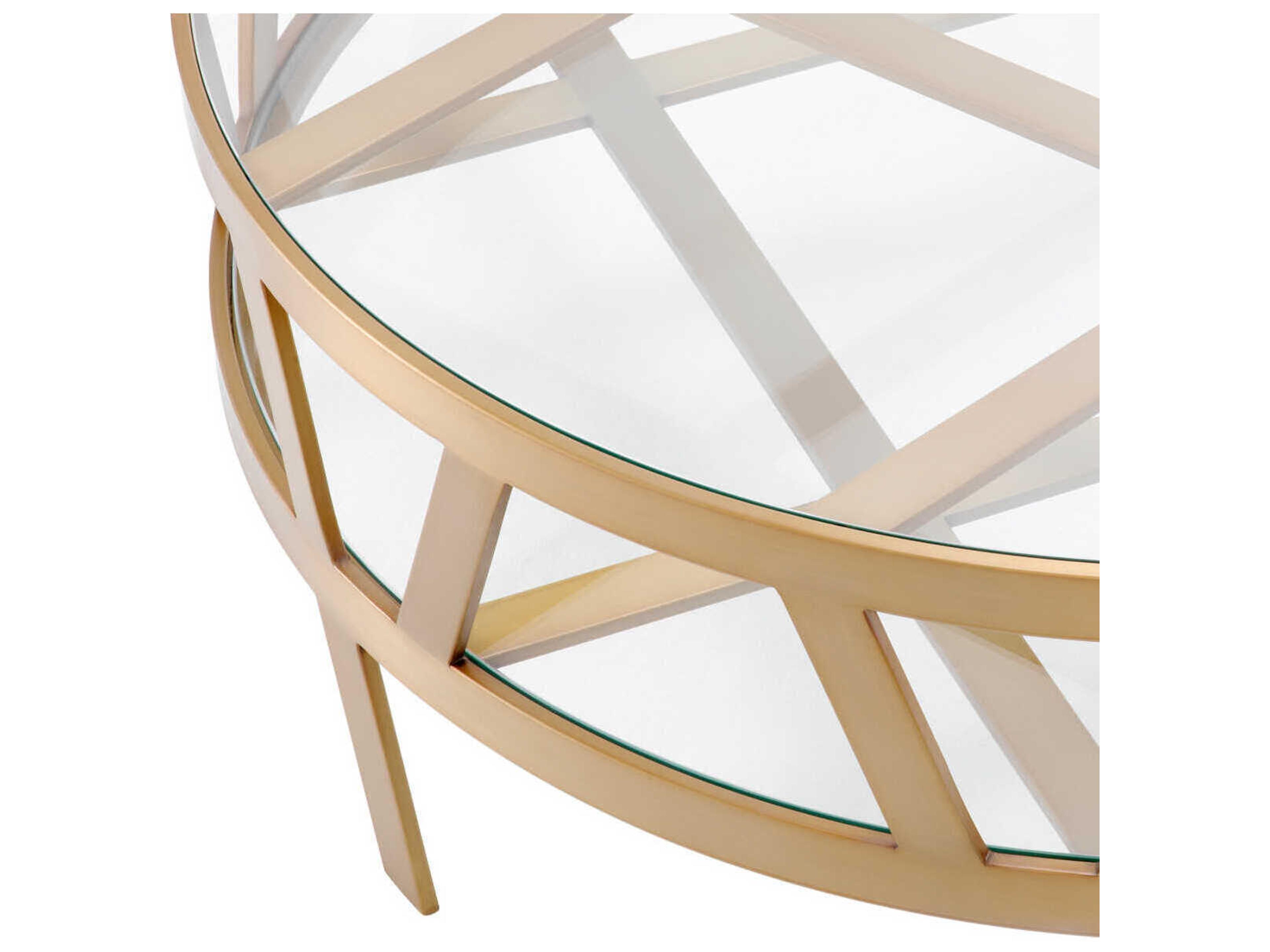 Eichholtz Billinghurst Round Brushed Brass Coffee Table