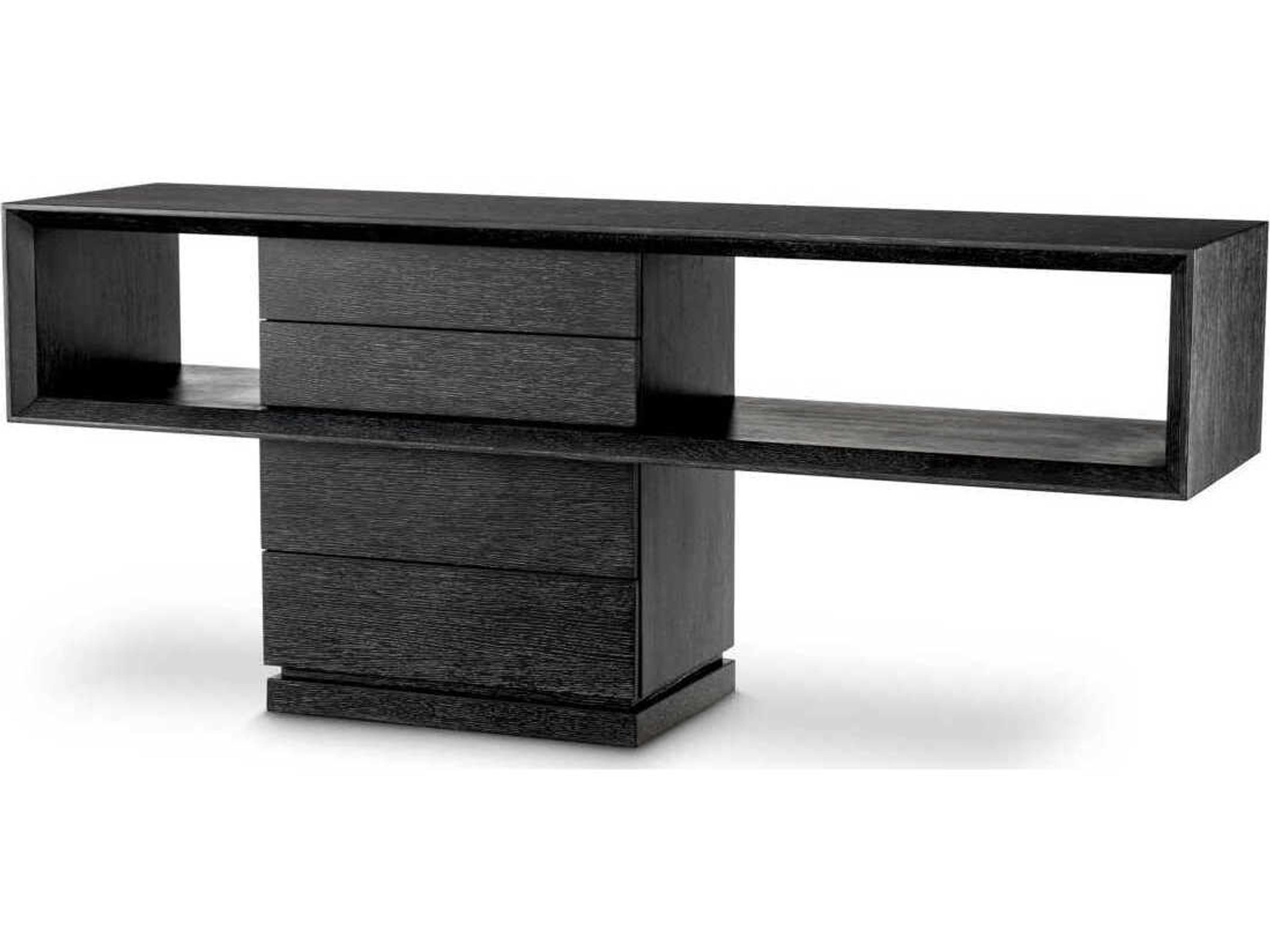 Mantua Console Table in Charcoal Grey Oak Veneer