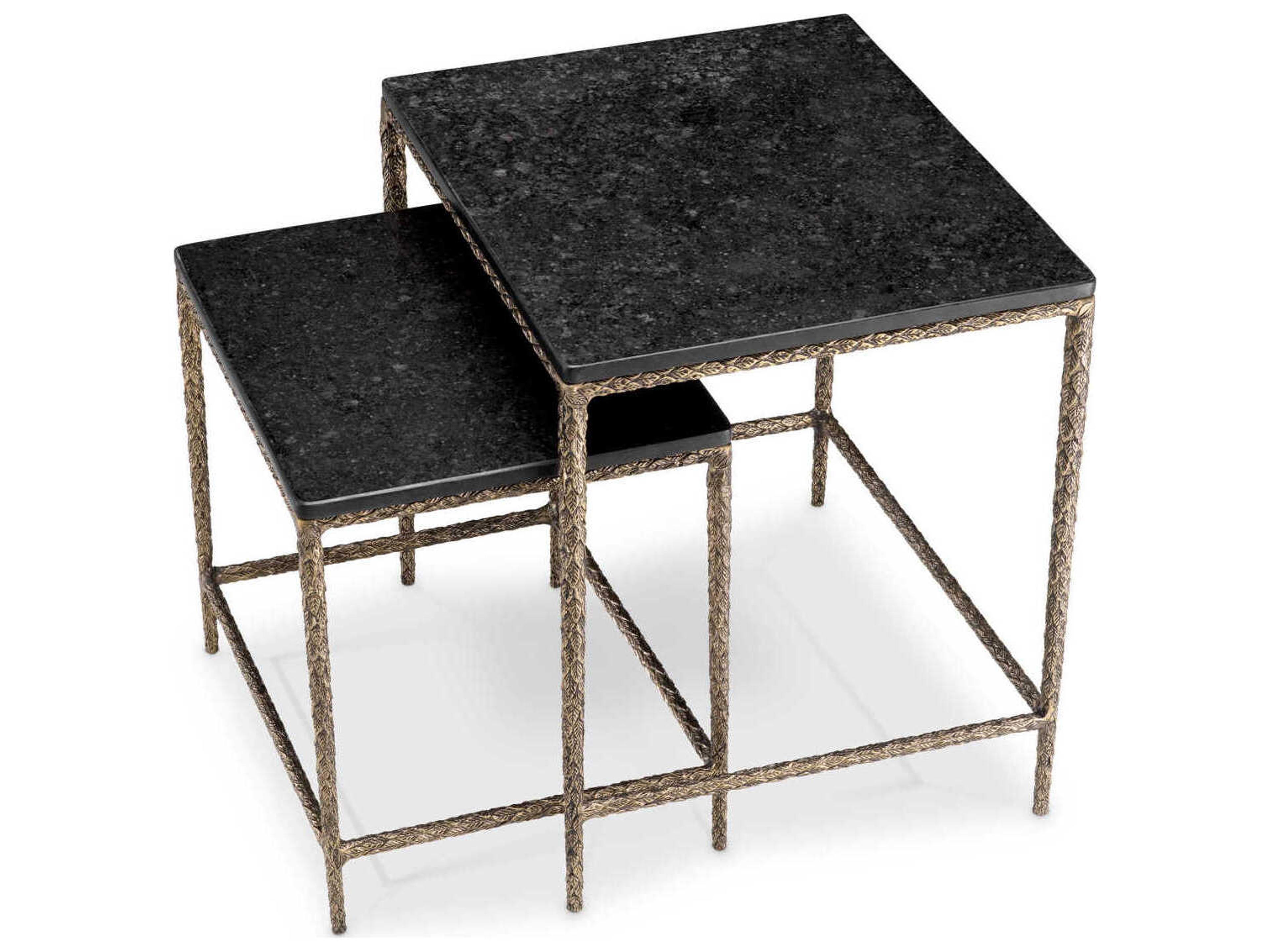Eichholtz Ferndale Black Granite Set of 2 Side Table