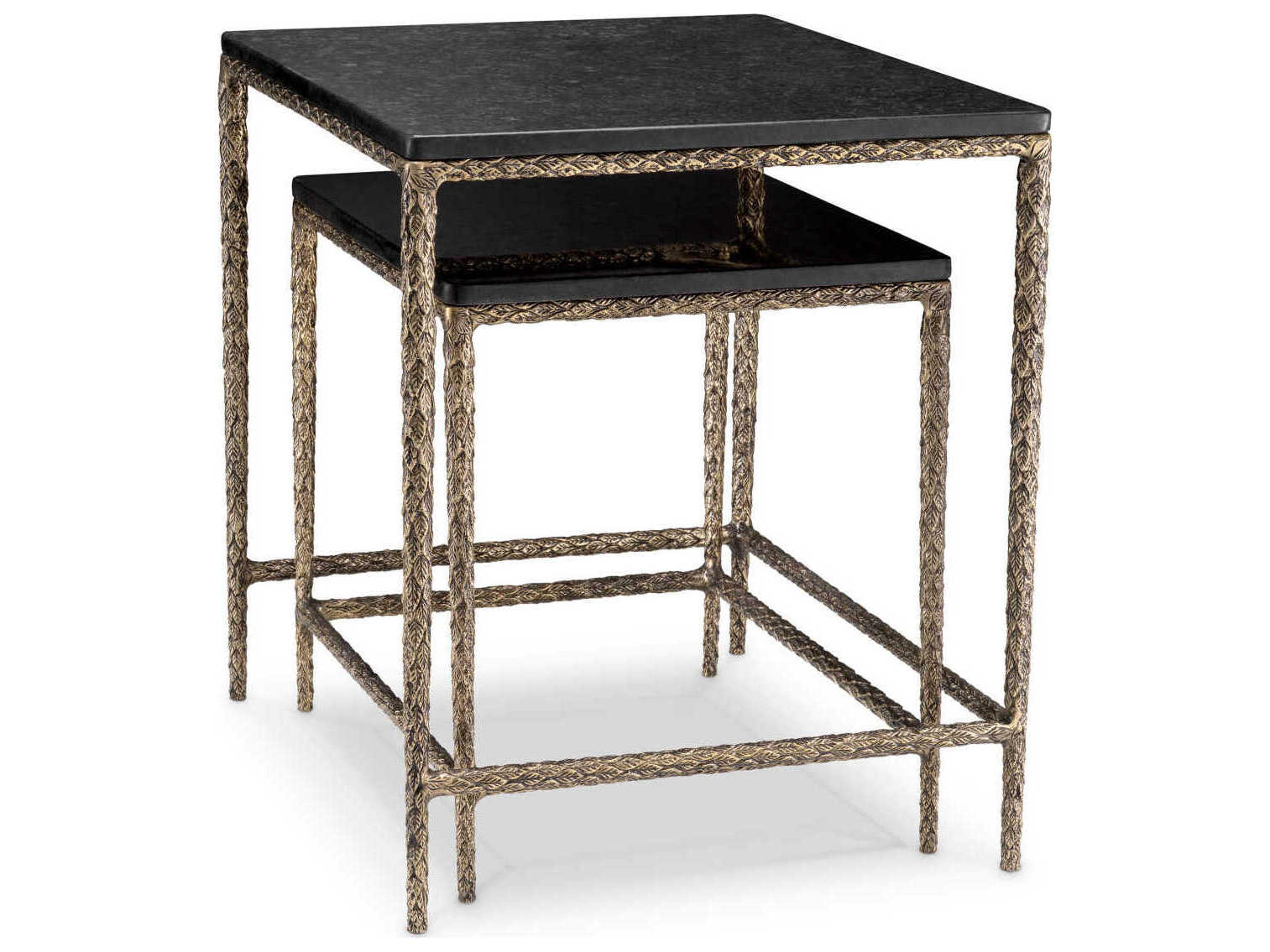 Eichholtz Ferndale Black Granite Set of 2 Side Table