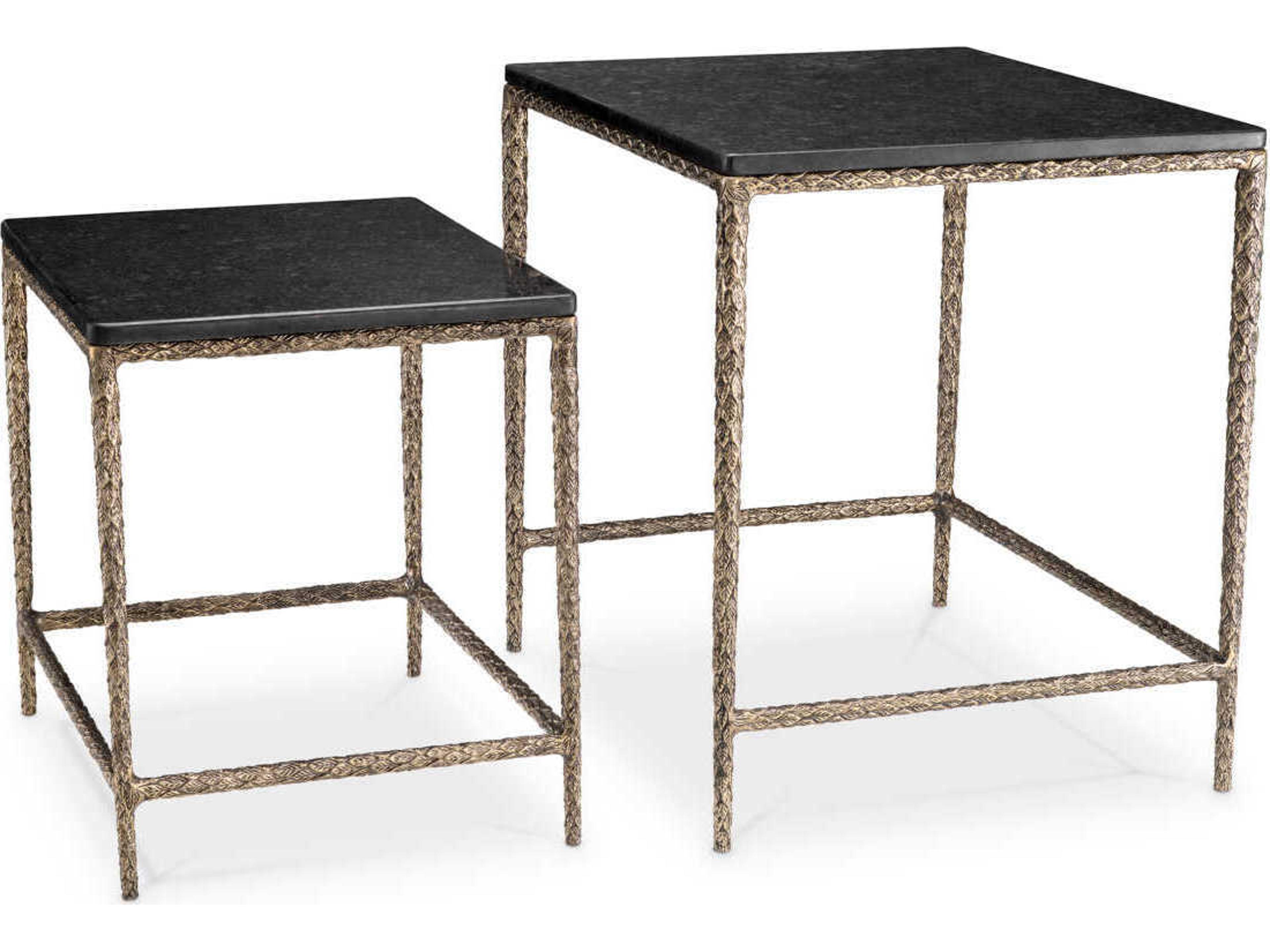 Eichholtz Ferndale Black Granite Set of 2 Side Table