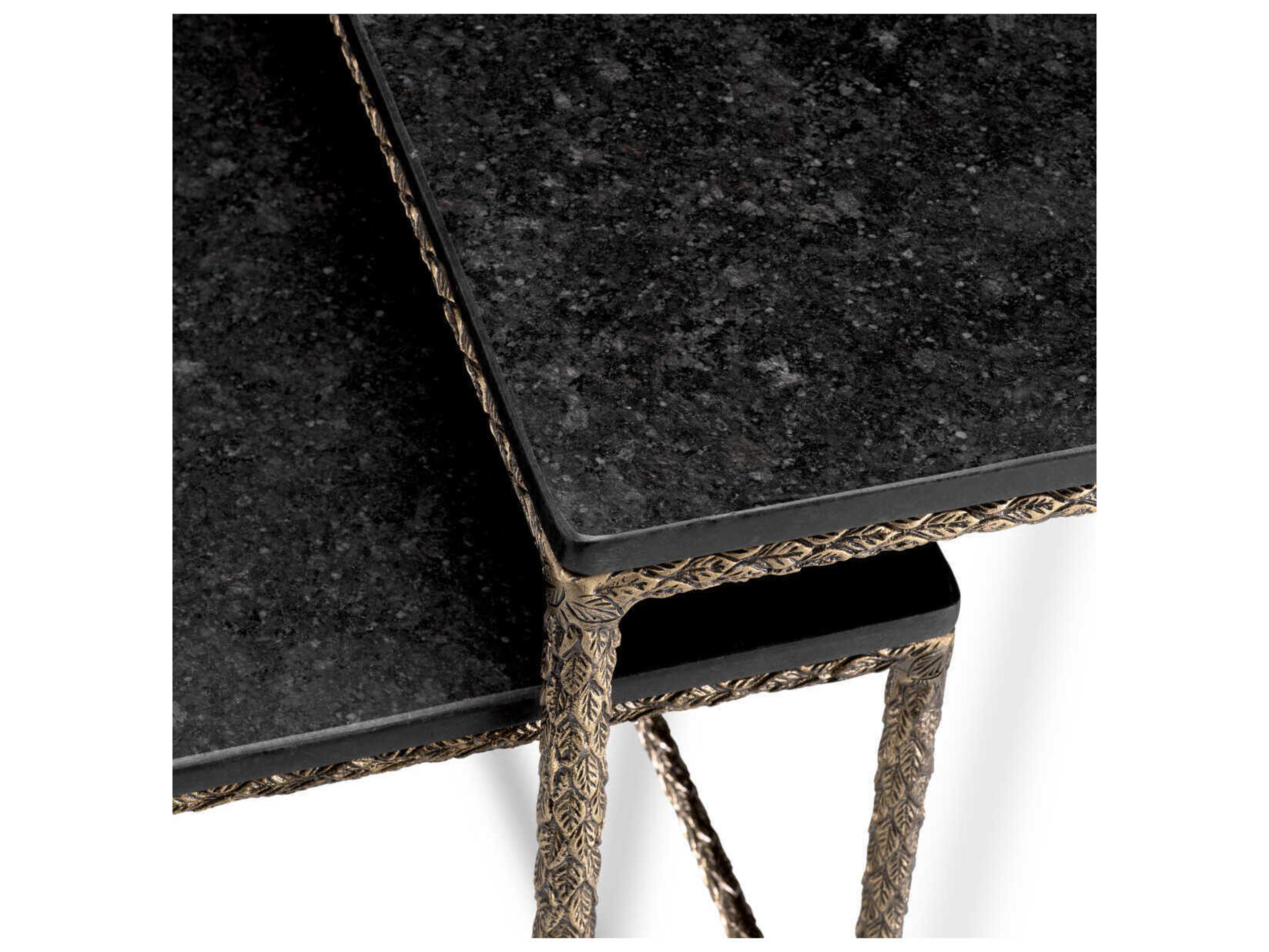 Eichholtz Ferndale Black Granite Set of 2 Side Table
