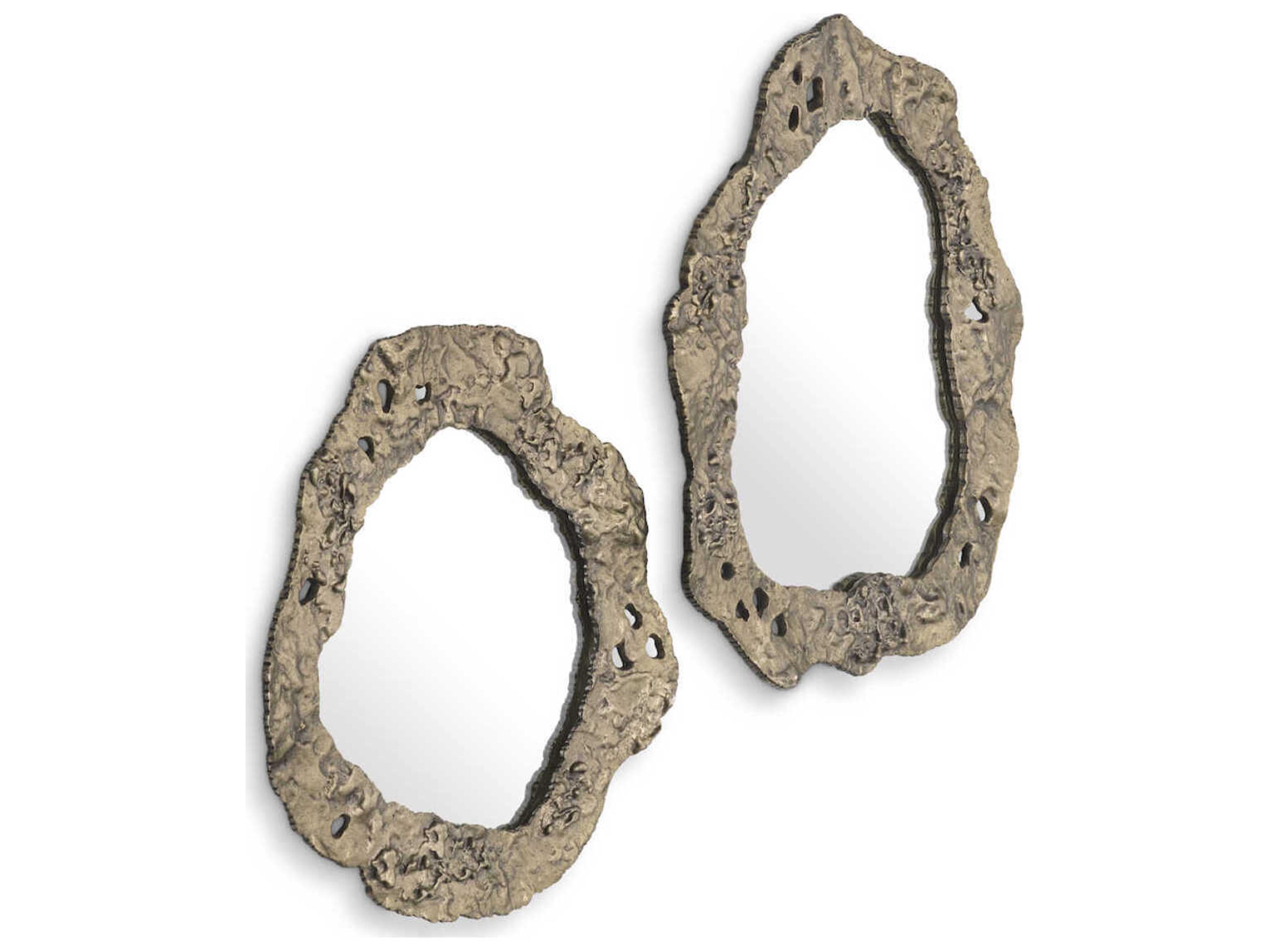 Foggia Mirror Set of 2 Antique Brass Finish