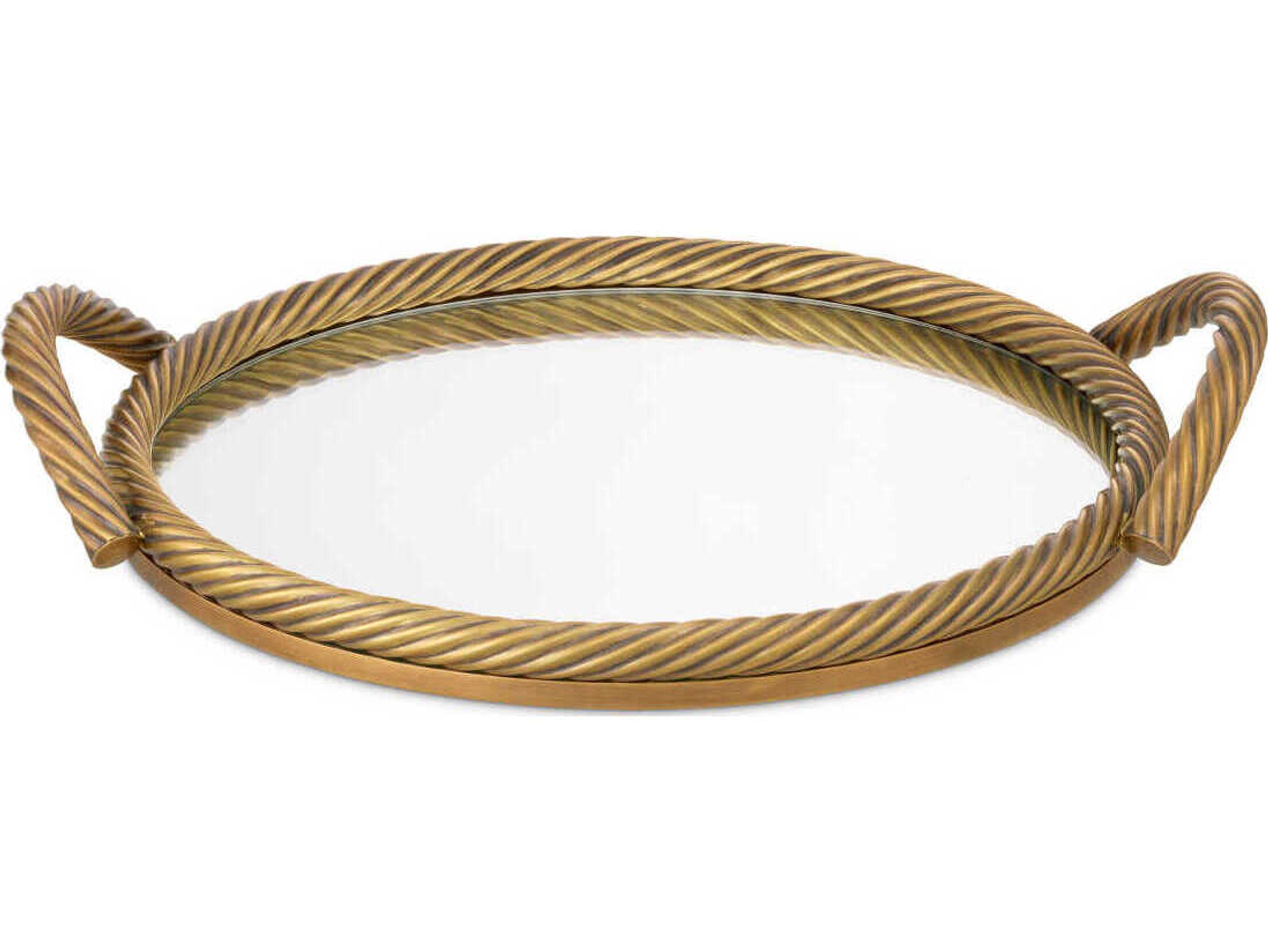 Eichholtz Salvi Round Vintage Brass Tray