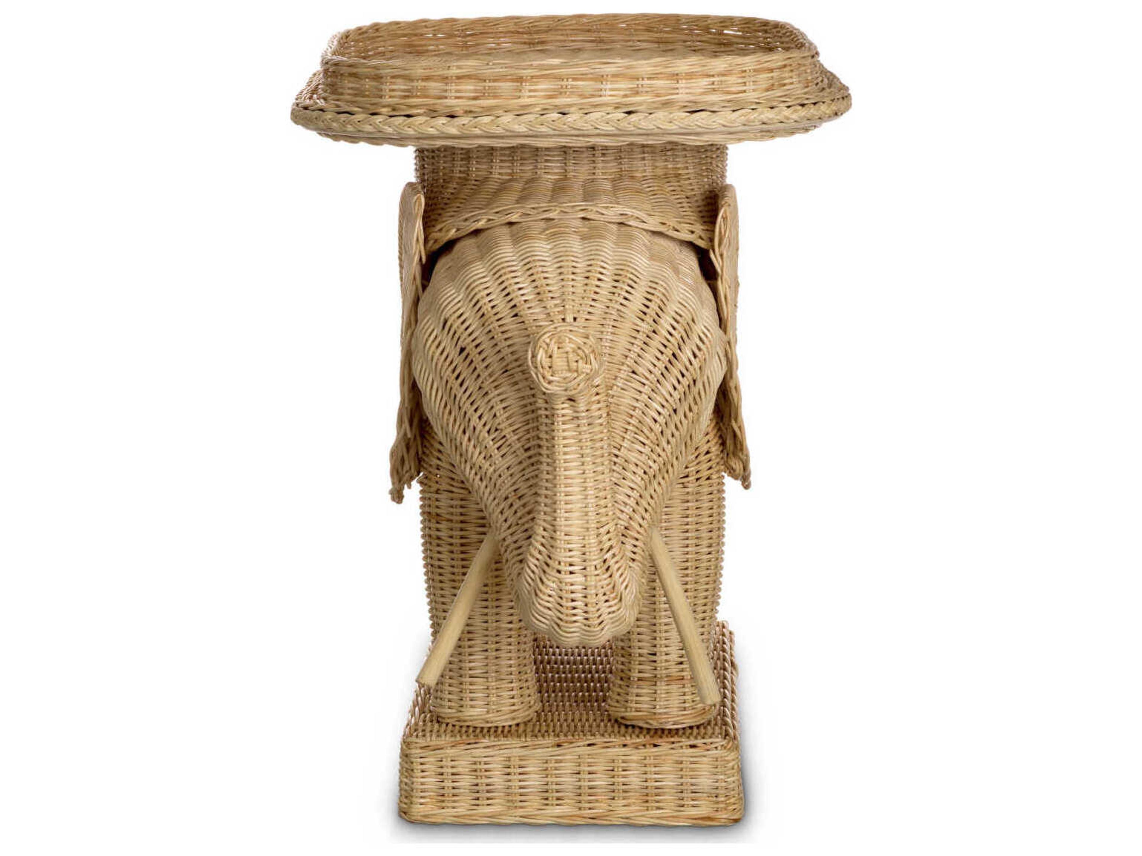 Eichholtz Elephant Natural Rattan Side Table
