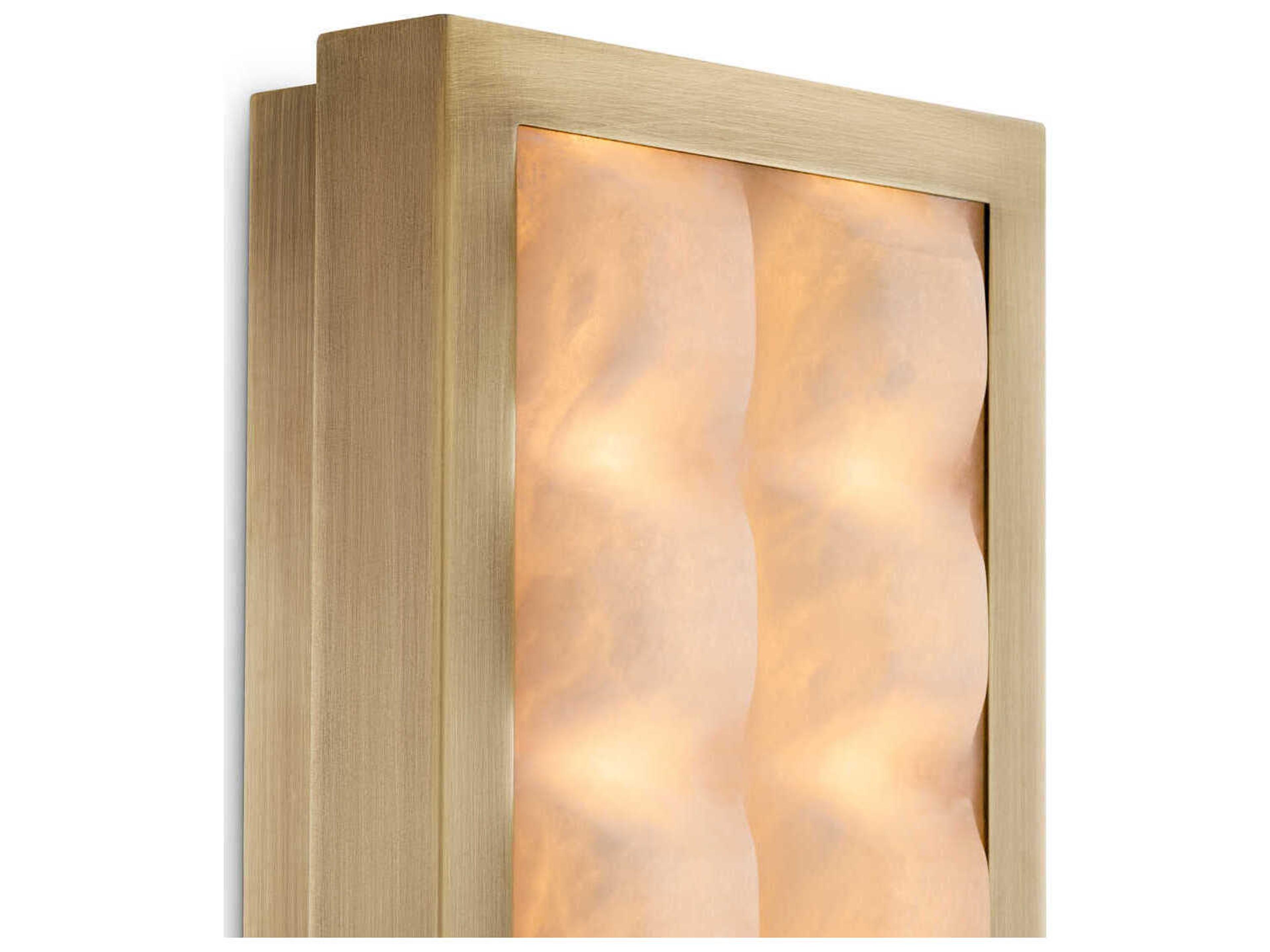 Eichholtz Cabildo Antique Brass Alabaster Wall Lamp