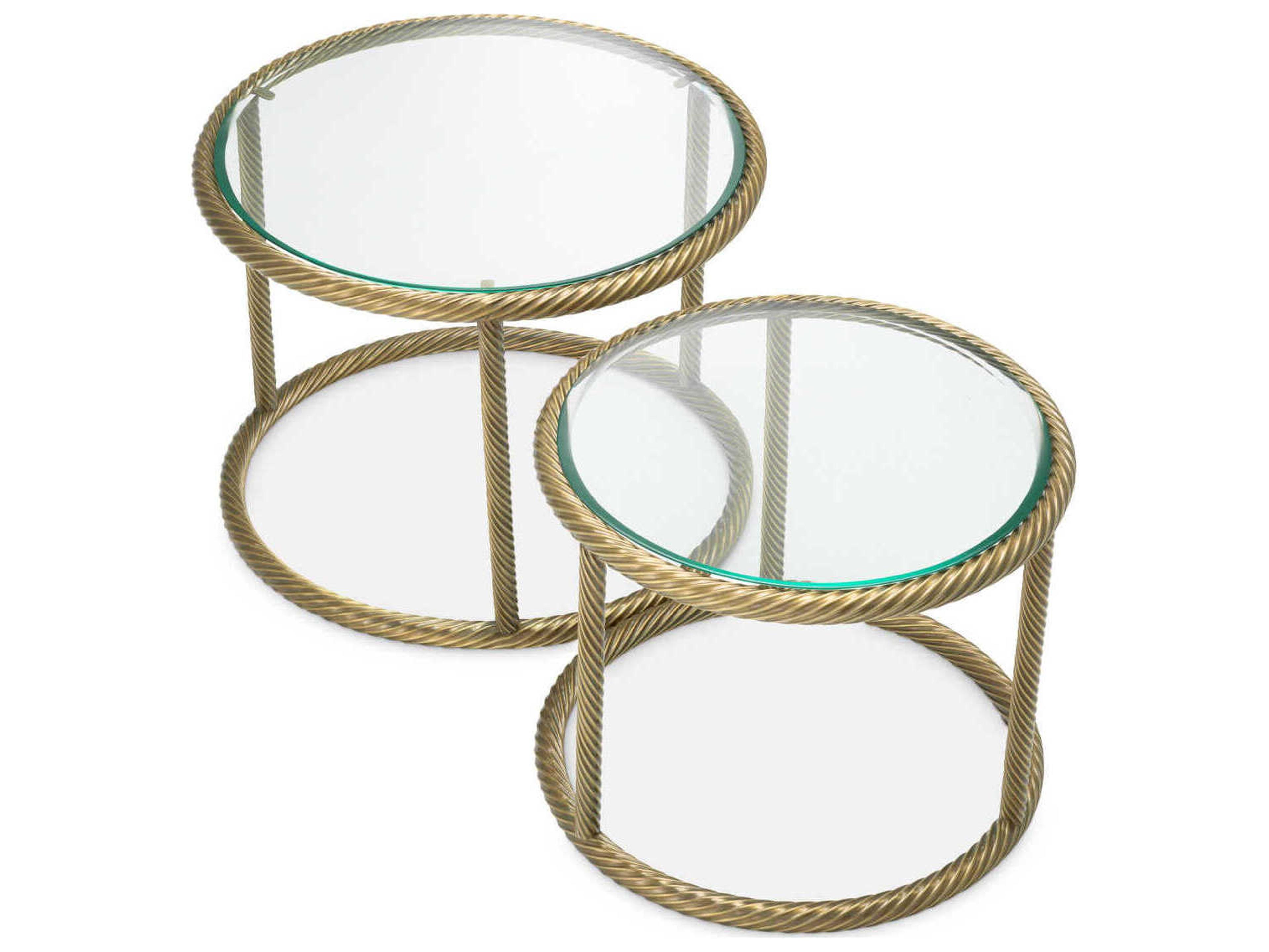 Eichholtz Addison Vintage Brass Set of 2 Side Table