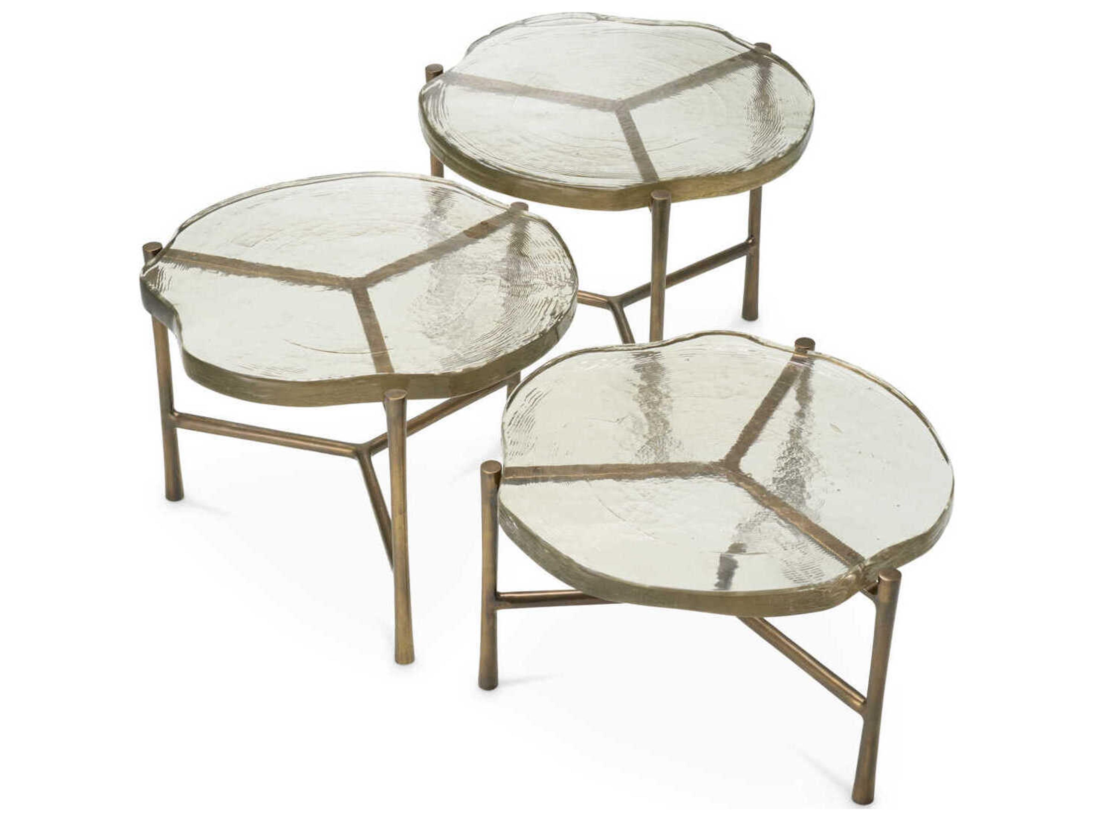 Eichholtz Baldovini Handmade Glass Set of 3 Coffee Table