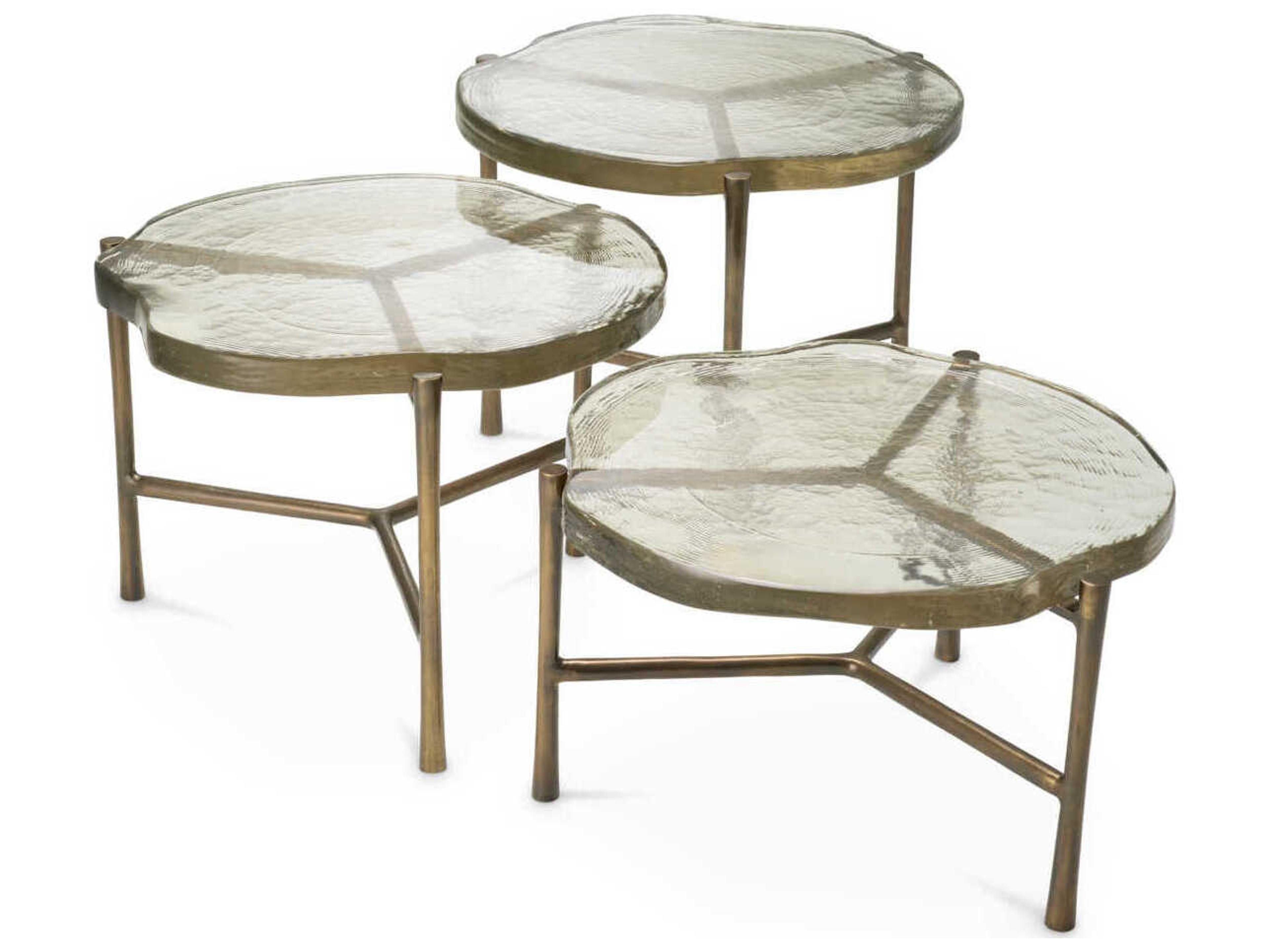 Eichholtz Baldovini Handmade Glass Set of 3 Coffee Table