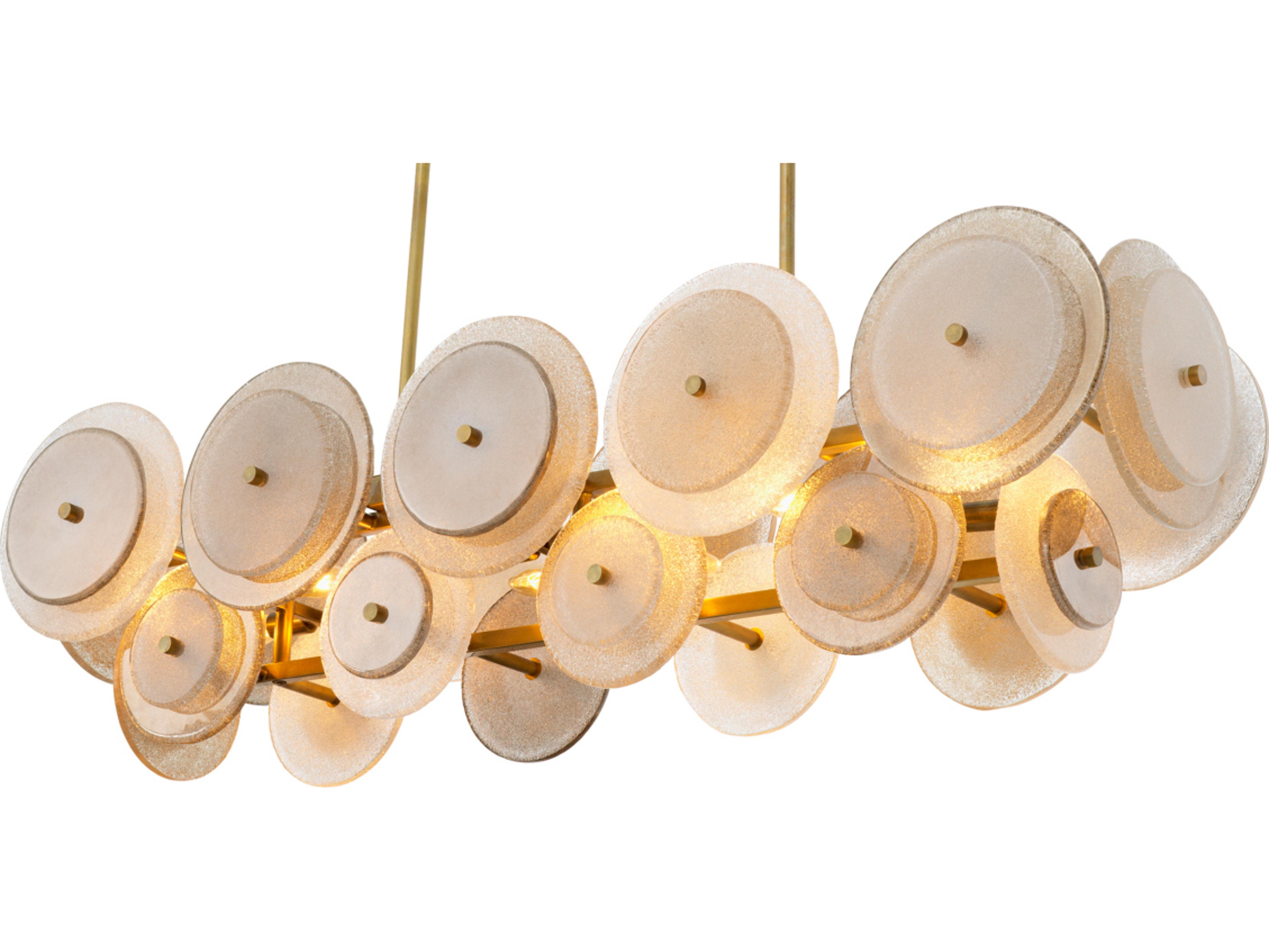 Vintage Brass X Handmade Glass Linear Island Pendant