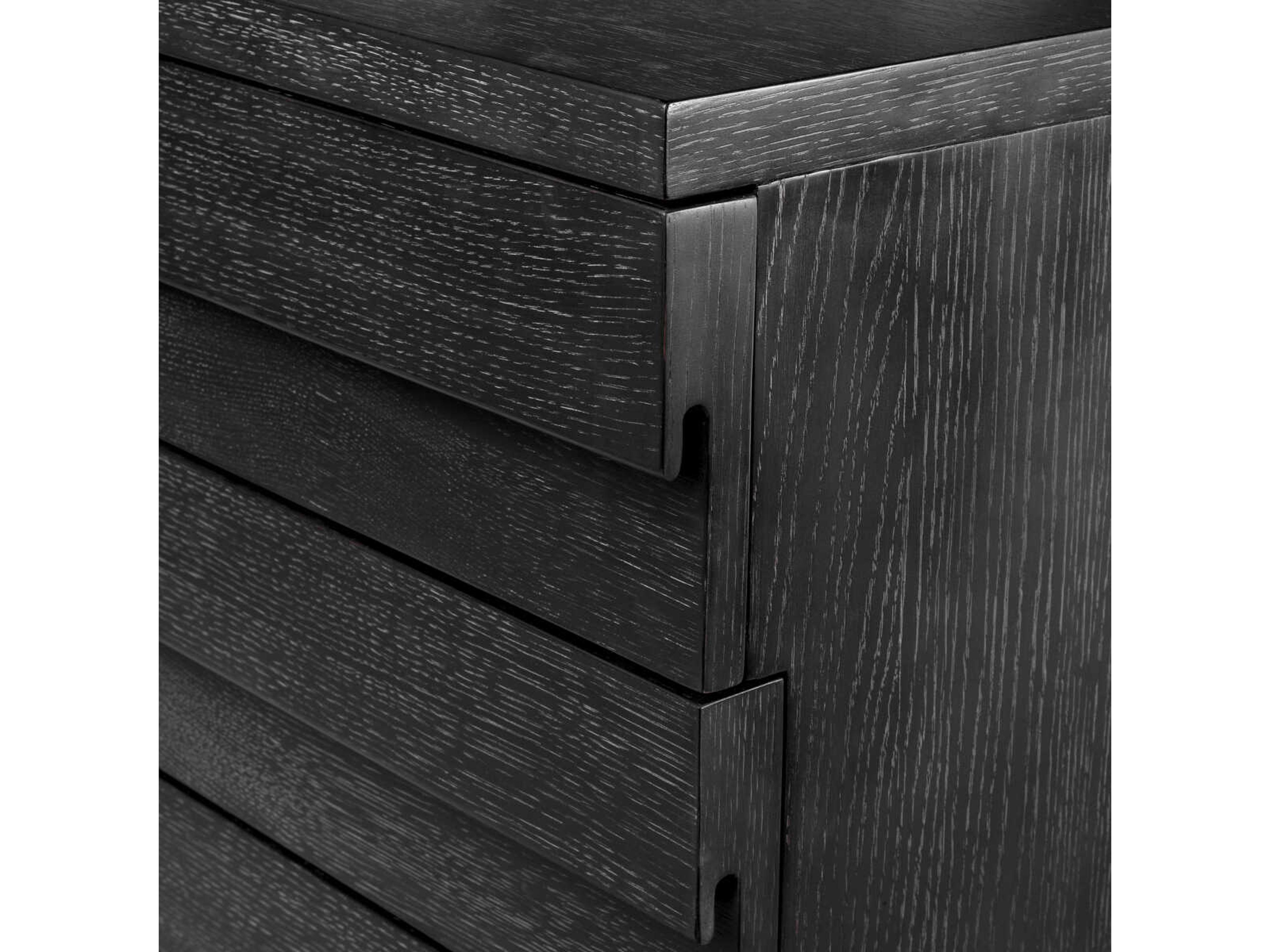 Eichholtz Dresser Quintino Charcoal Grey Oak Veneer Drawer