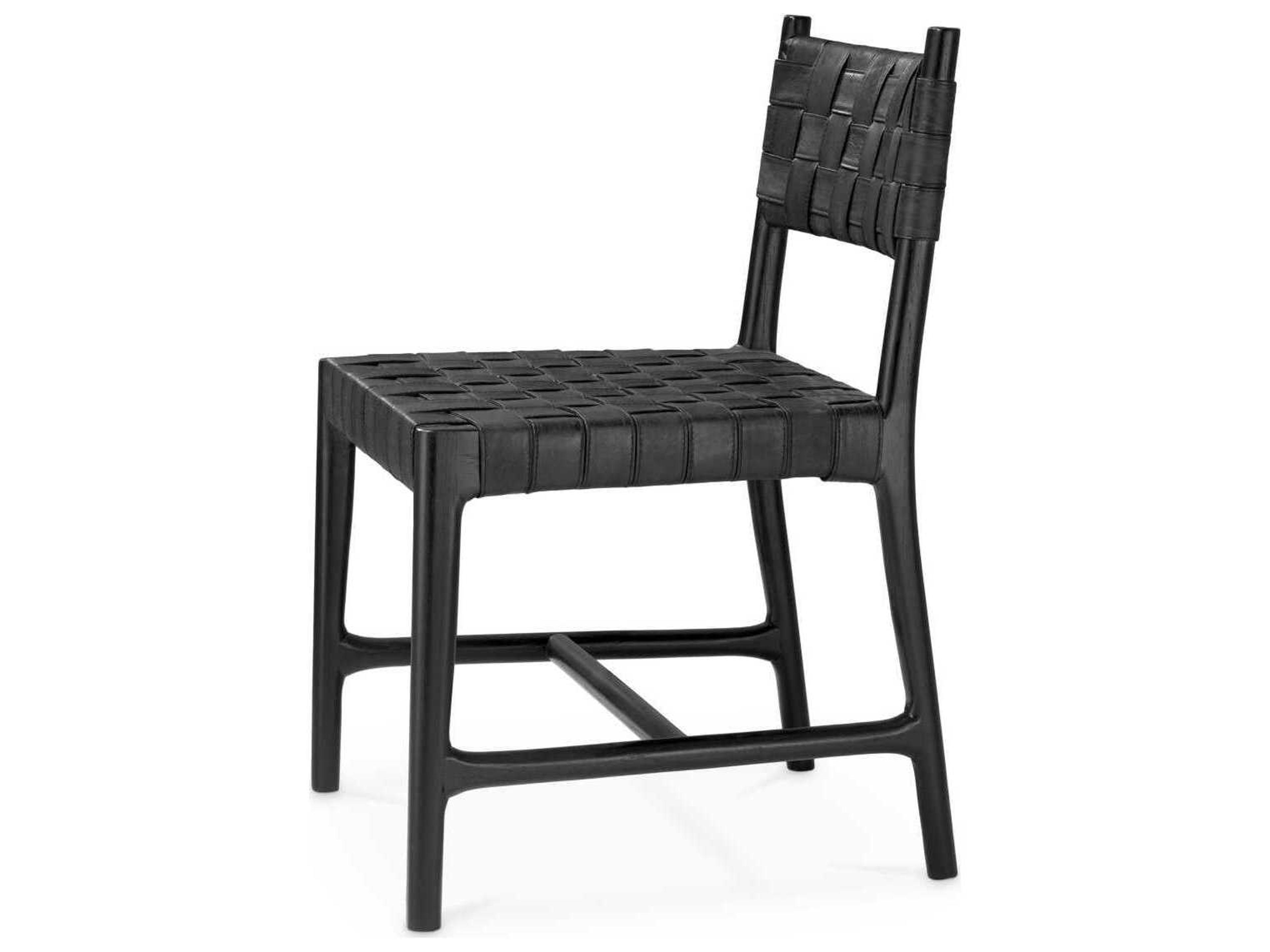 Eichholtz Tiberio Black Leather Classic Black Dining Chair