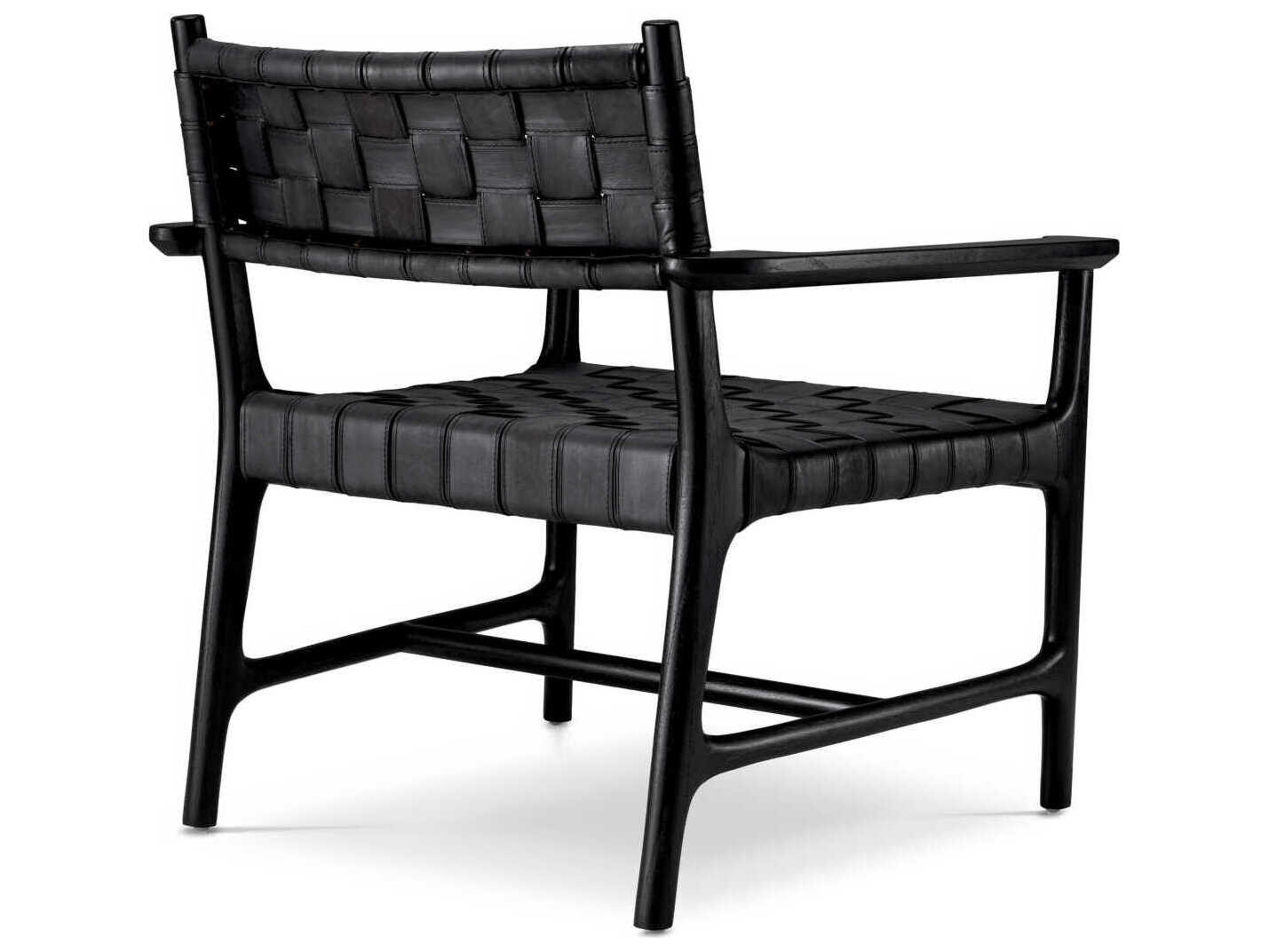 Eichholtz Tiberio Black Leather Classic Black Chair