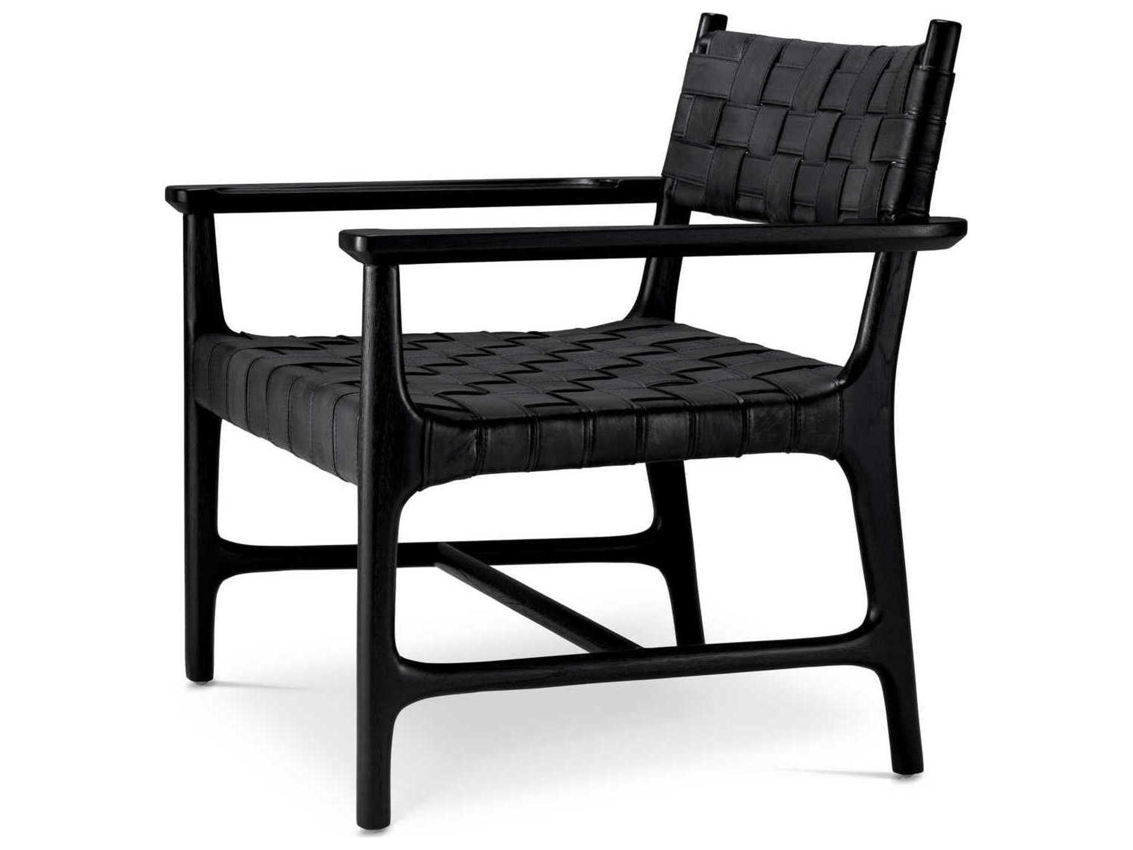 Eichholtz Tiberio Black Leather Classic Black Chair