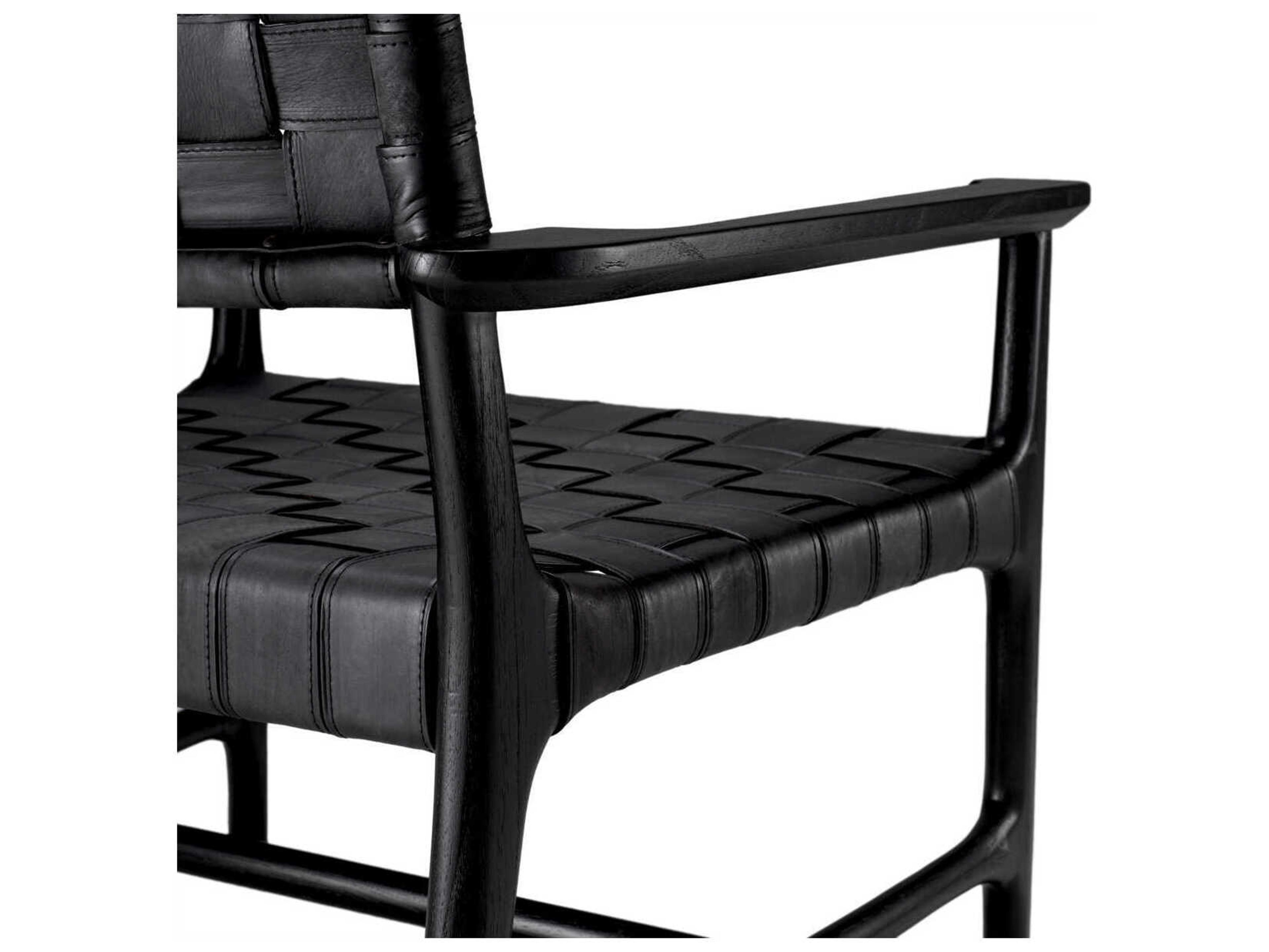 Eichholtz Tiberio Black Leather Classic Black Chair