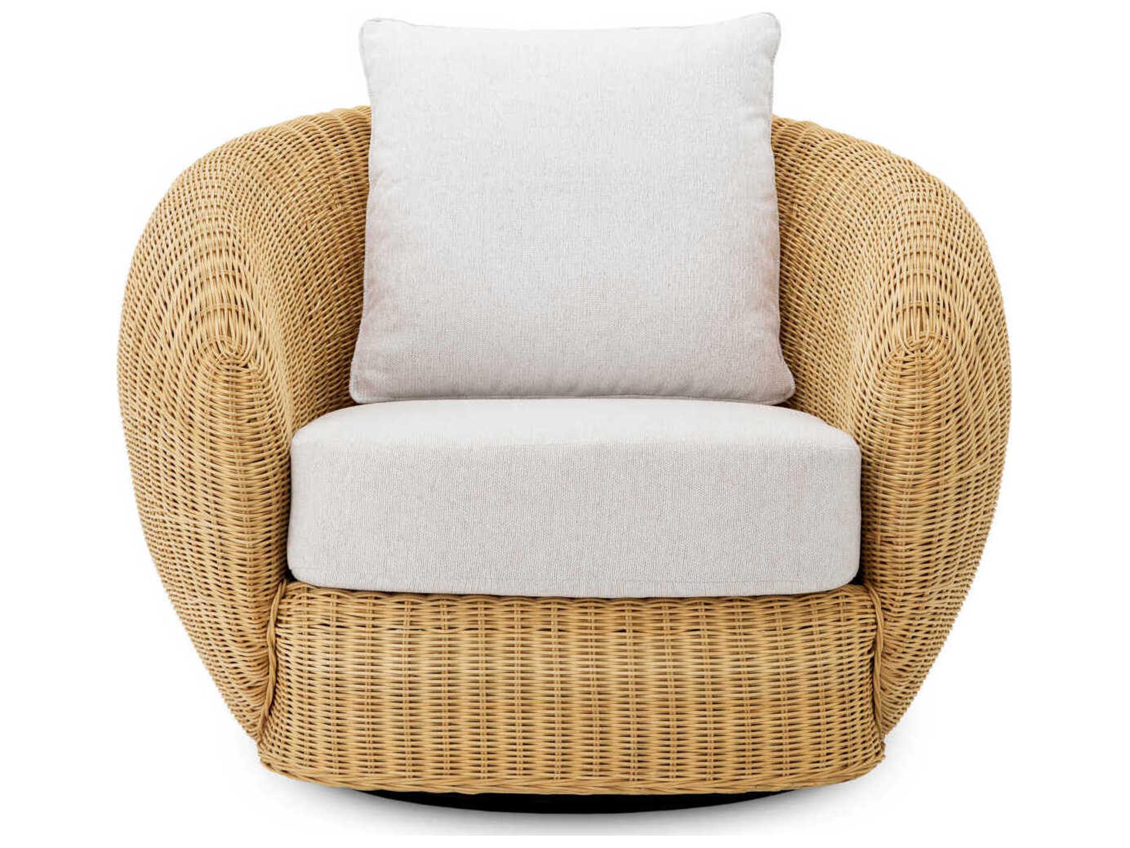 Eichholtz Chair Rafael Natural Rattan Sentier Cream Swivel