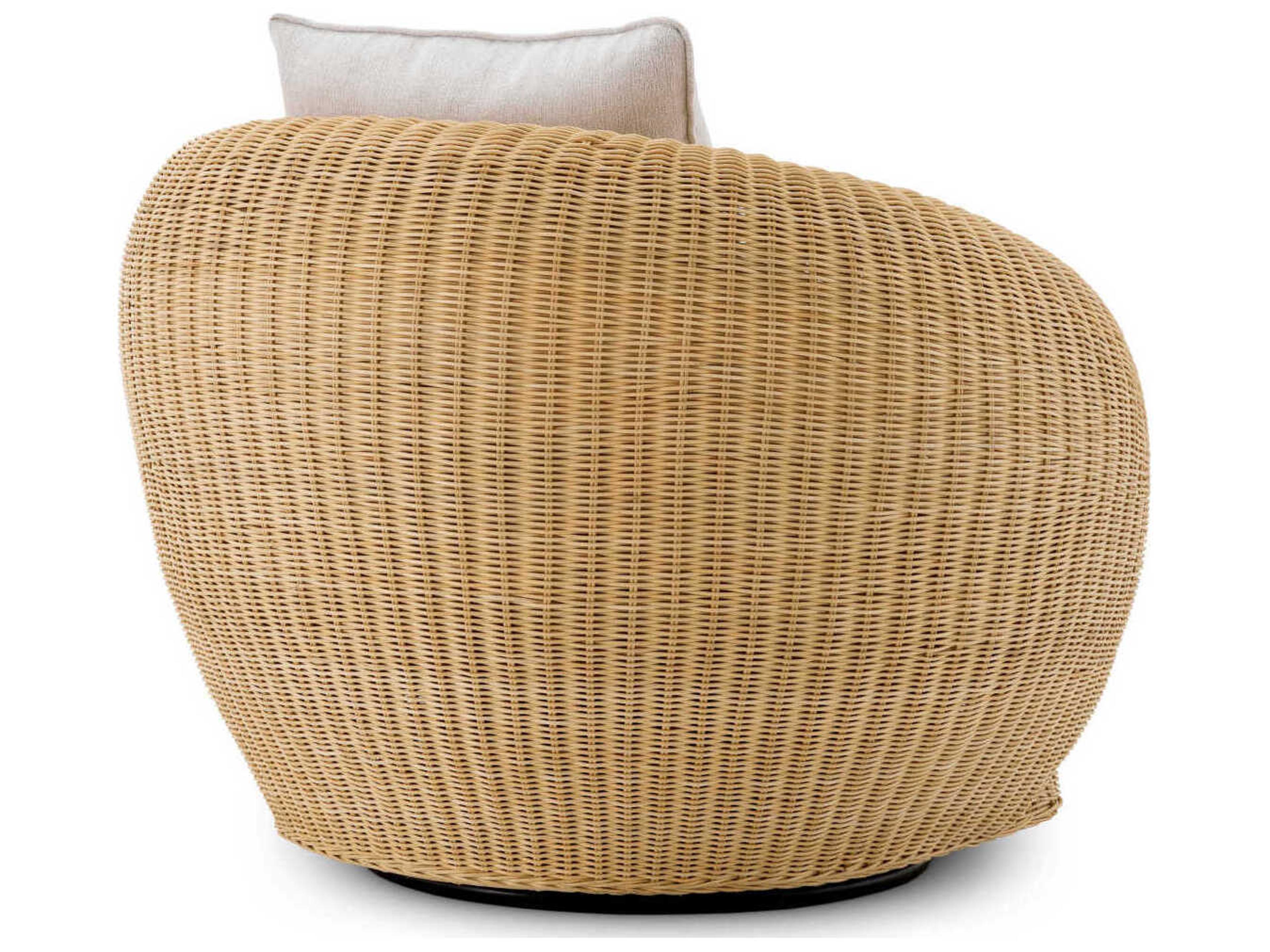 Eichholtz Chair Rafael Natural Rattan Sentier Cream Swivel