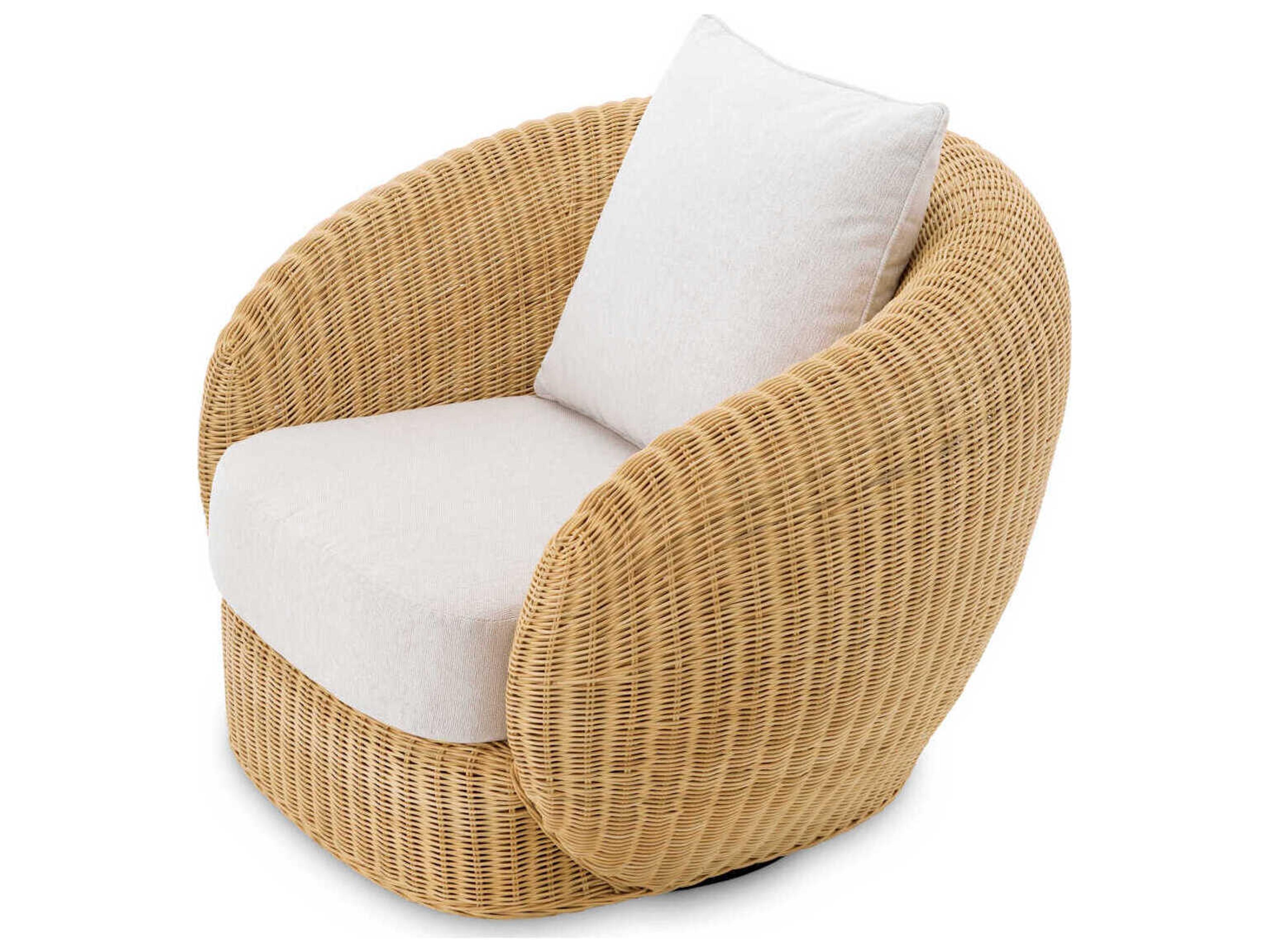 Eichholtz Chair Rafael Natural Rattan Sentier Cream Swivel