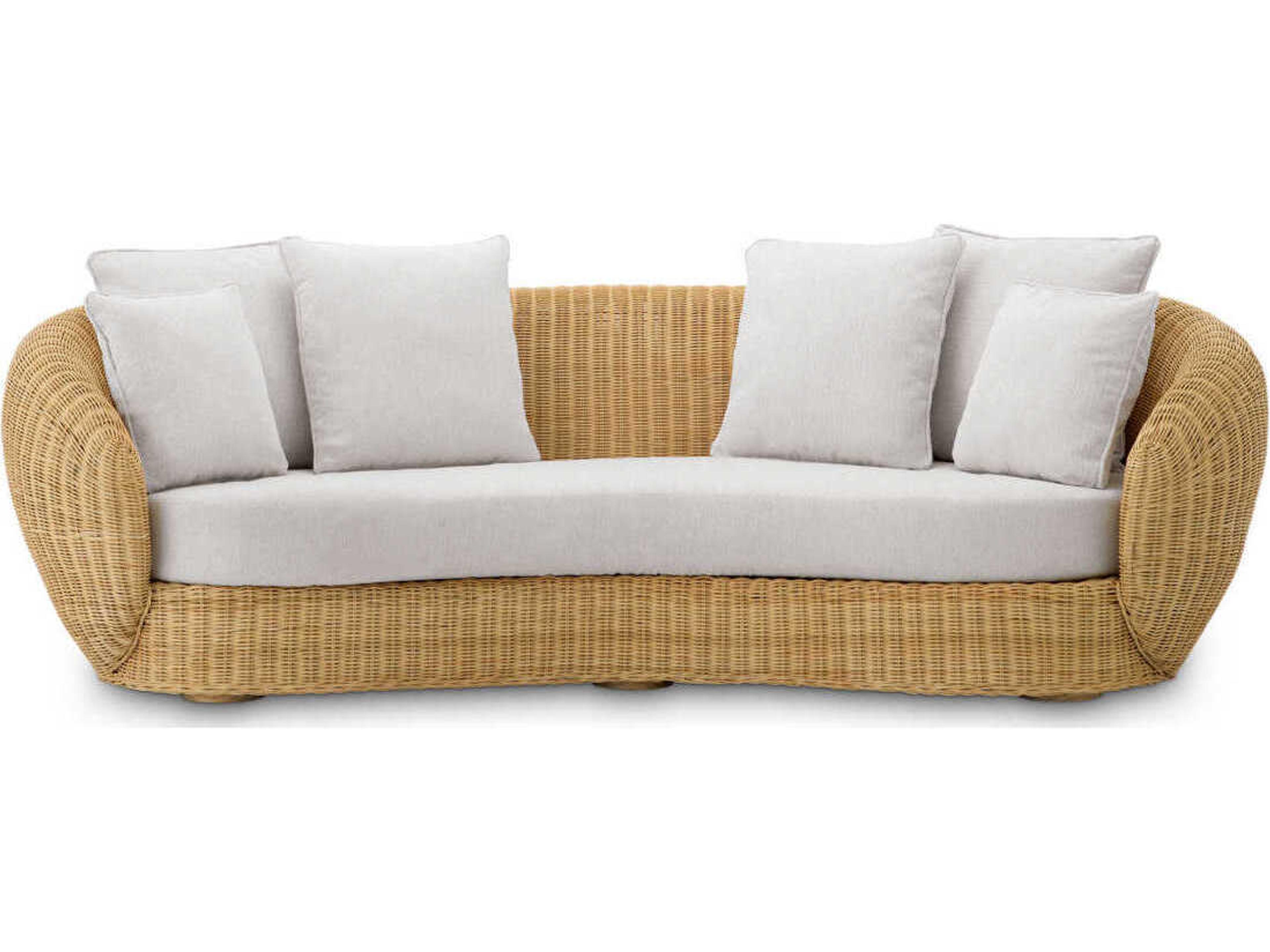 Eichholtz Rafael Natural Rattan Sentier Cream Sofa