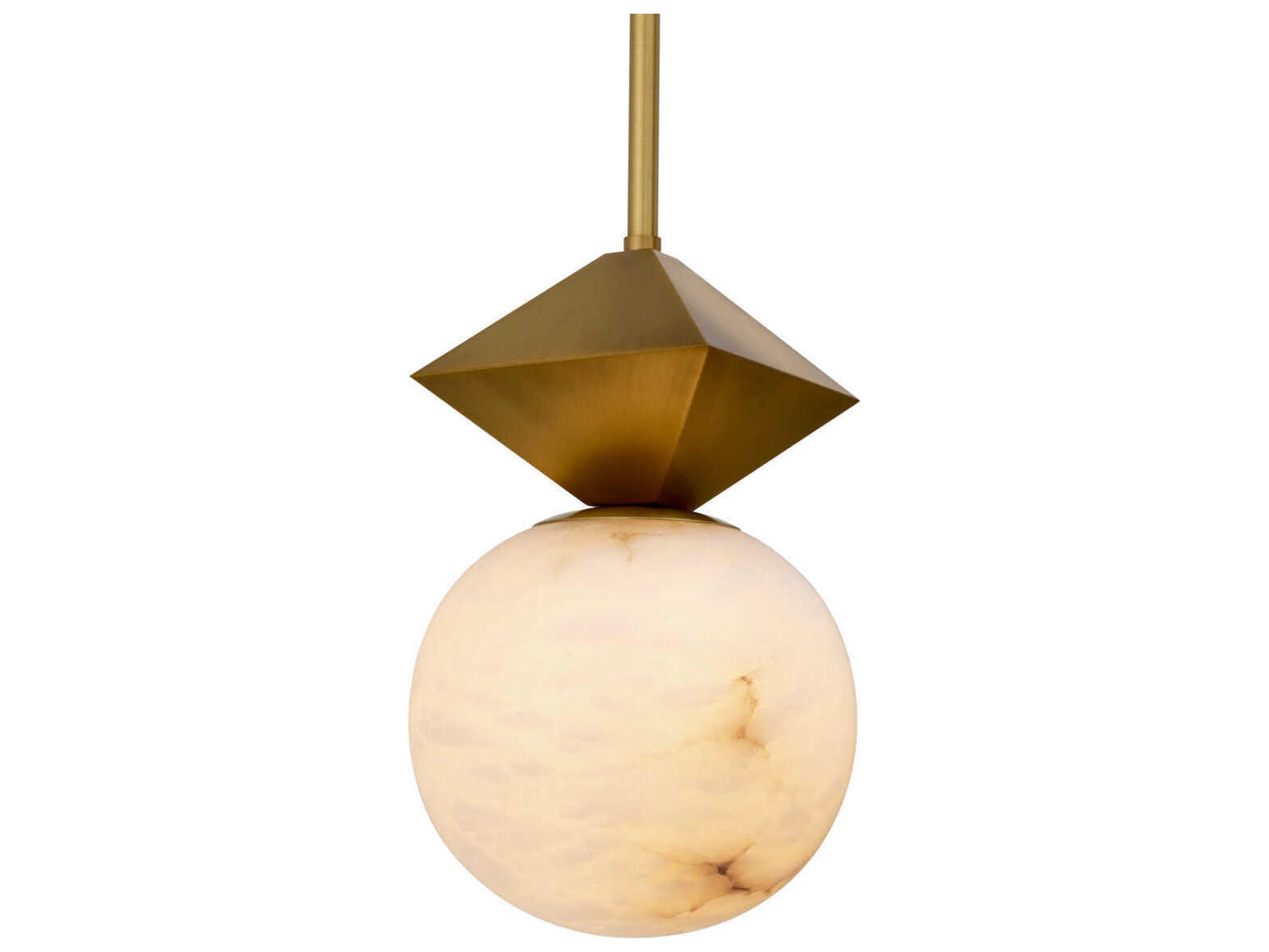 Elko Pendant Light in Antique Brass and Alabaster