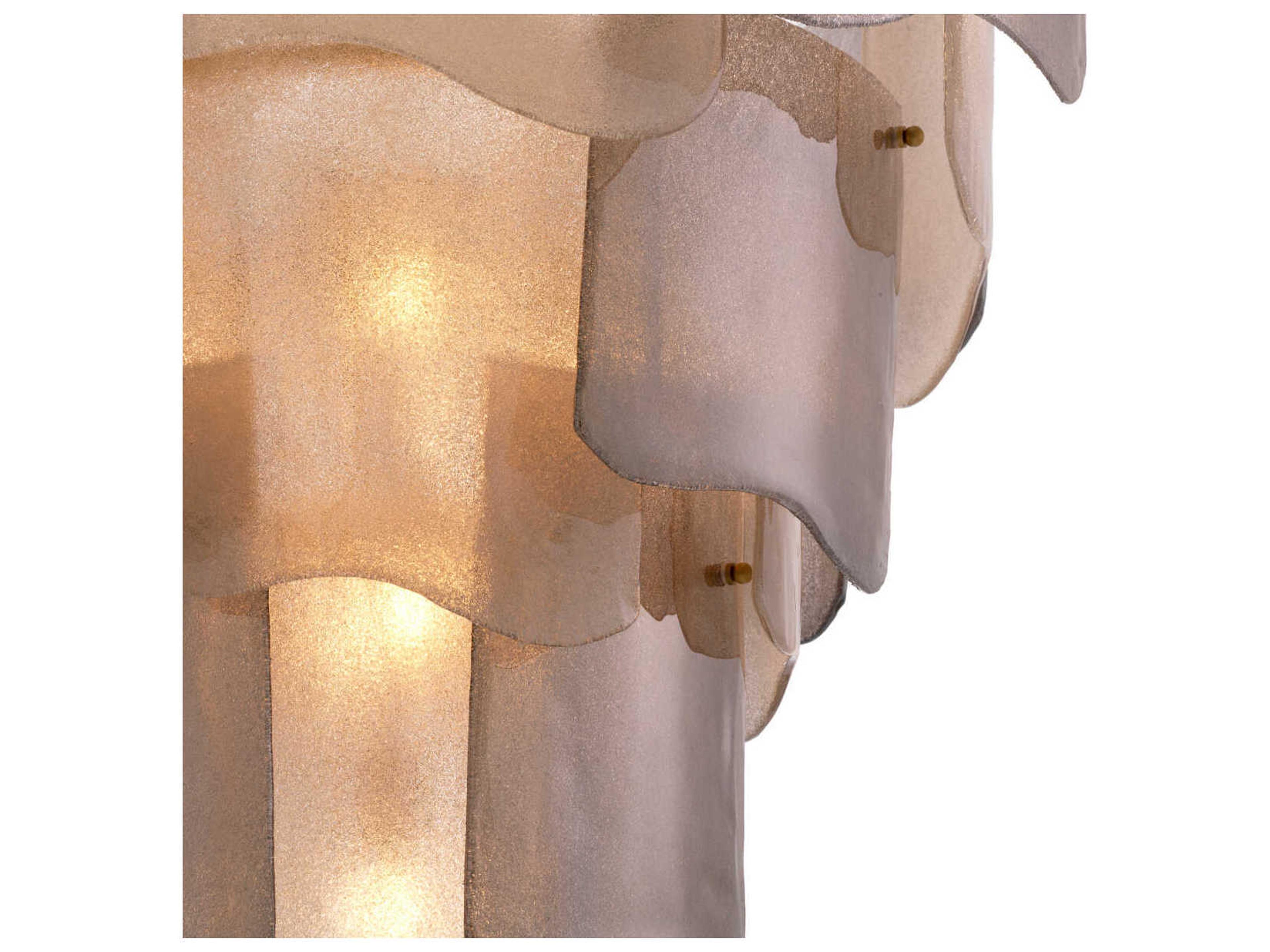 Eichholtz Asinara L Antique Brass Smoke Glass Chandelier