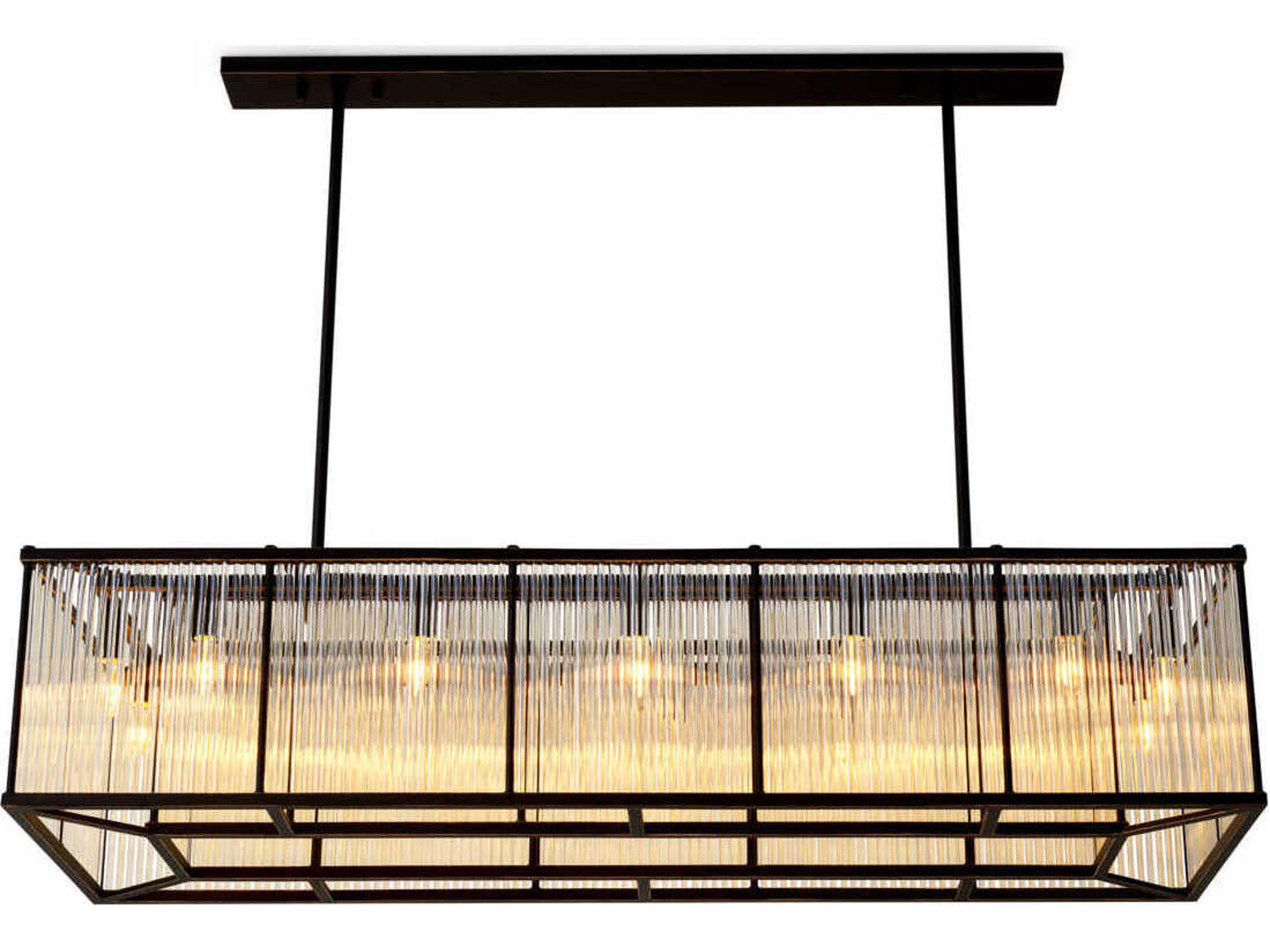 Eichholtz Bernardi Rectangular Bronze Highlight Chandelier