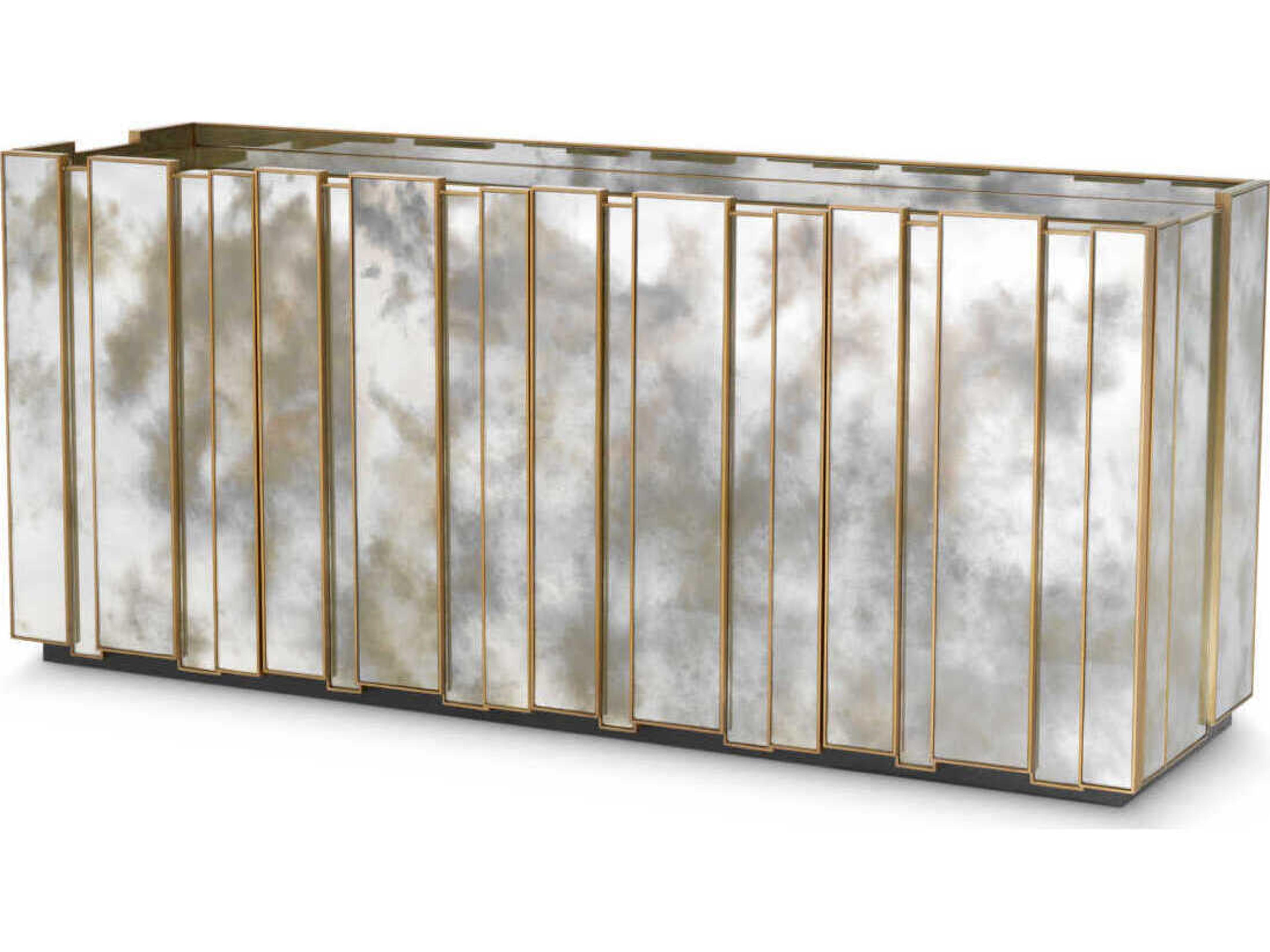 Nottingham Antique Mirror Glass Brushed Brass Dresser