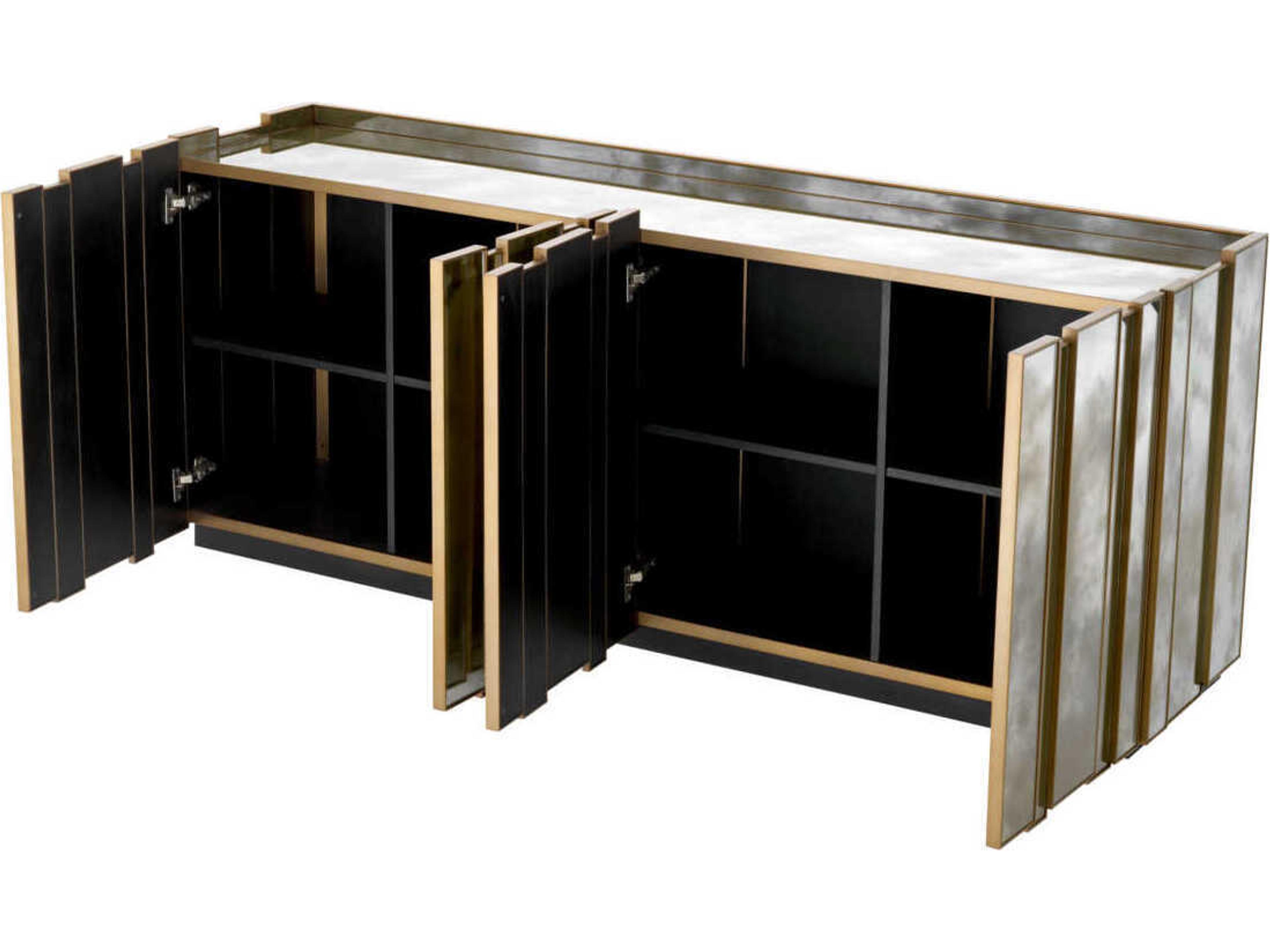 Eichholtz Nottingham Antique Mirror Glass Brushed Brass Dresser