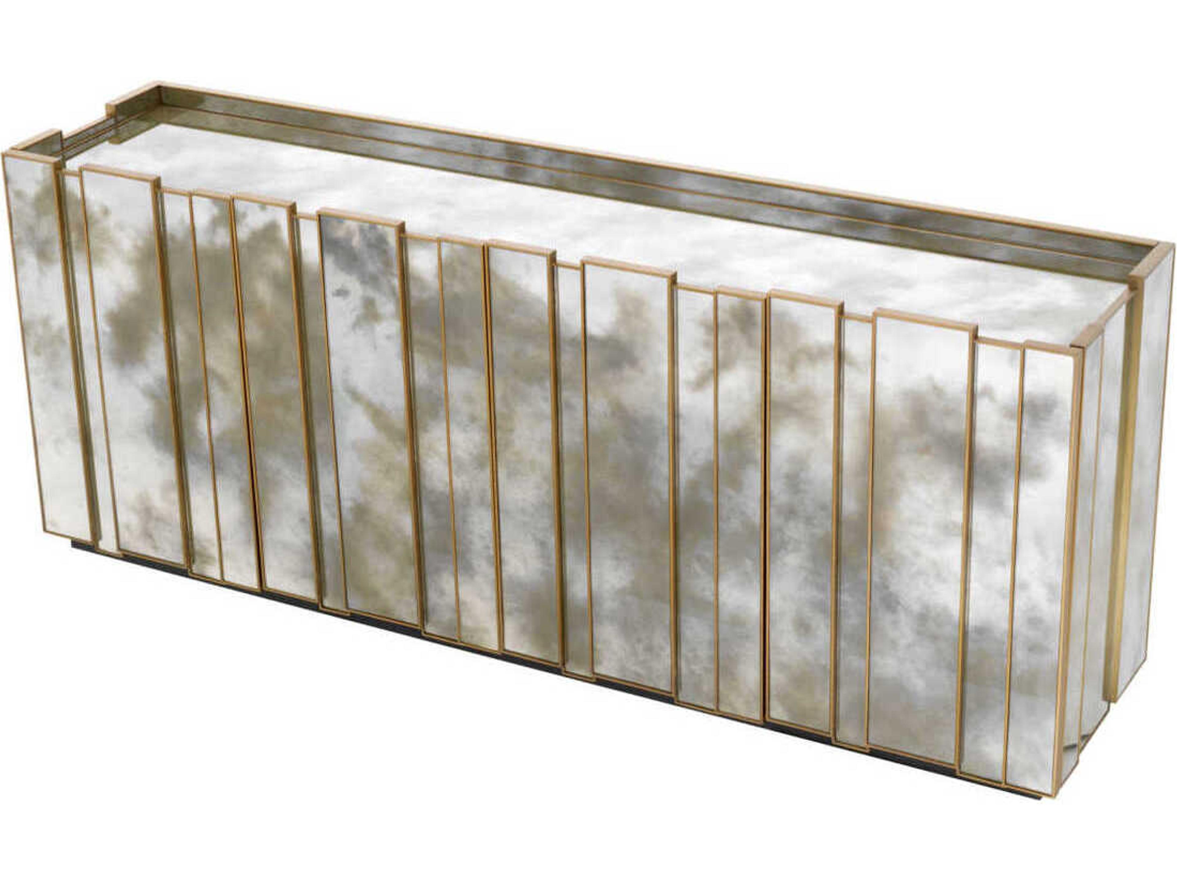 Eichholtz Nottingham Antique Mirror Glass Brushed Brass Dresser