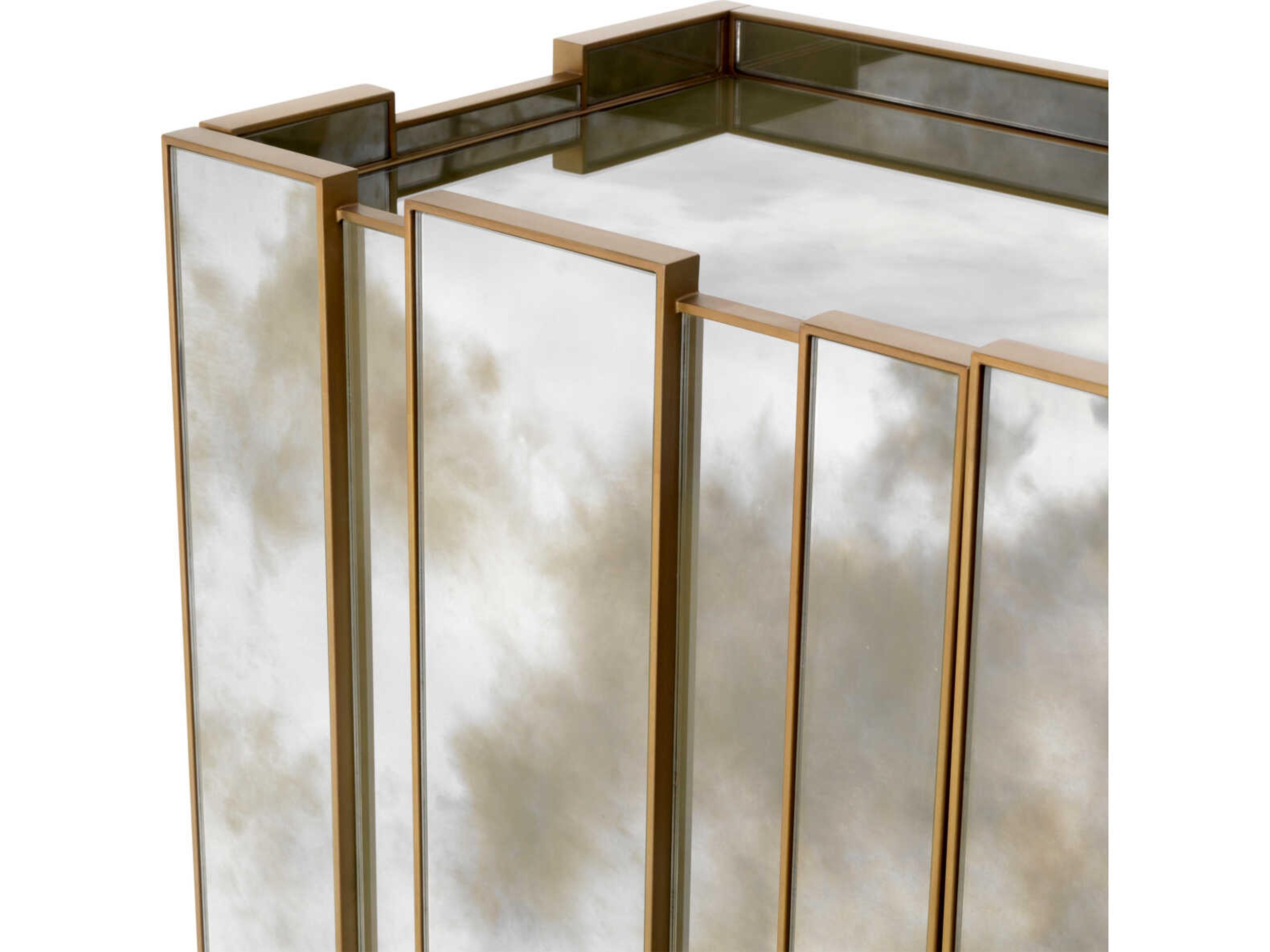 Eichholtz Nottingham Antique Mirror Glass Brushed Brass Dresser