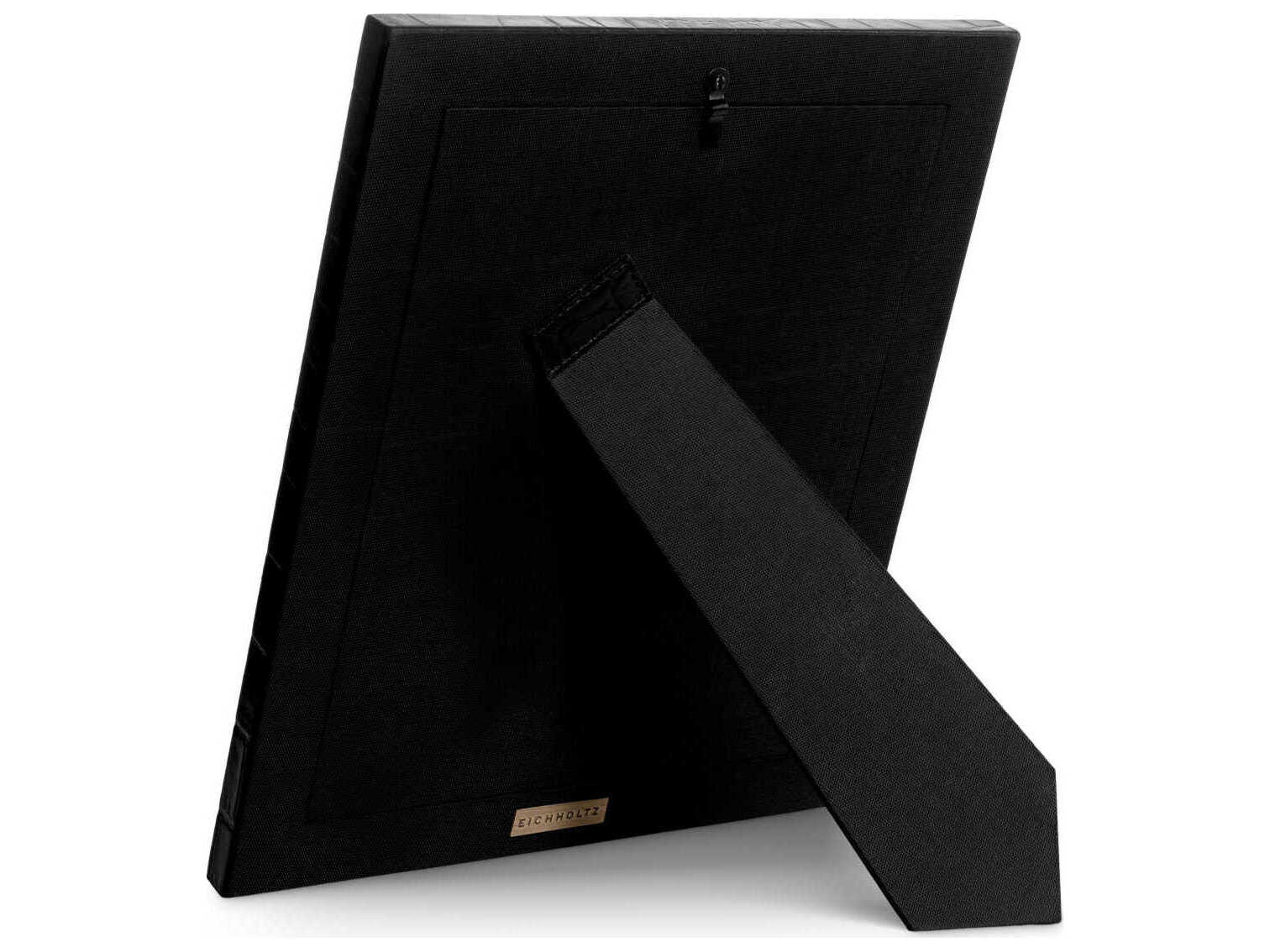 Eichholtz Scaleo Croco Embossed Black Leather Set of 2 Picture Frame