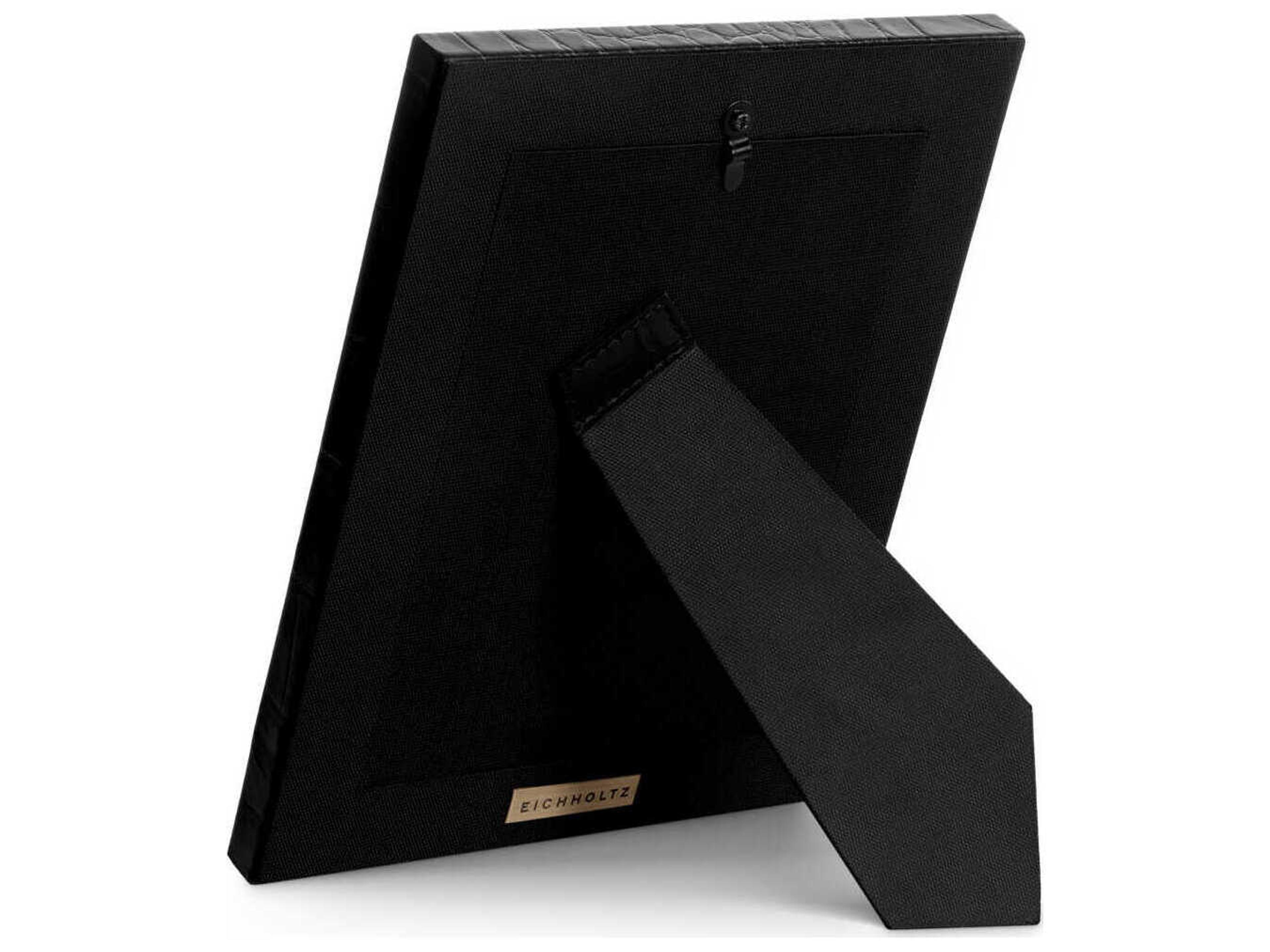 Eichholtz Scaleo Croco Embossed Black Leather Set of 2 Picture Frame