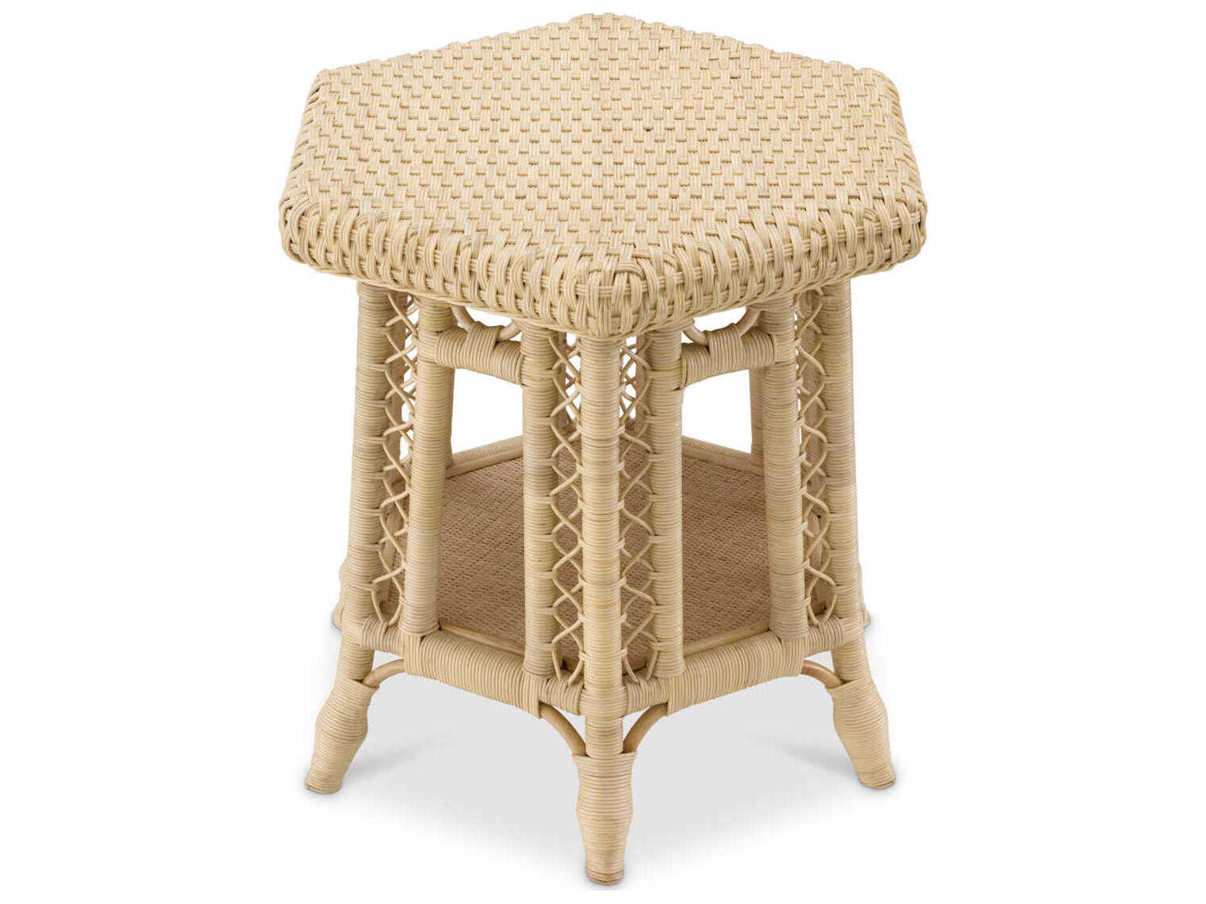 Eichholtz Saba Hexagon Natural Rattan Side Table