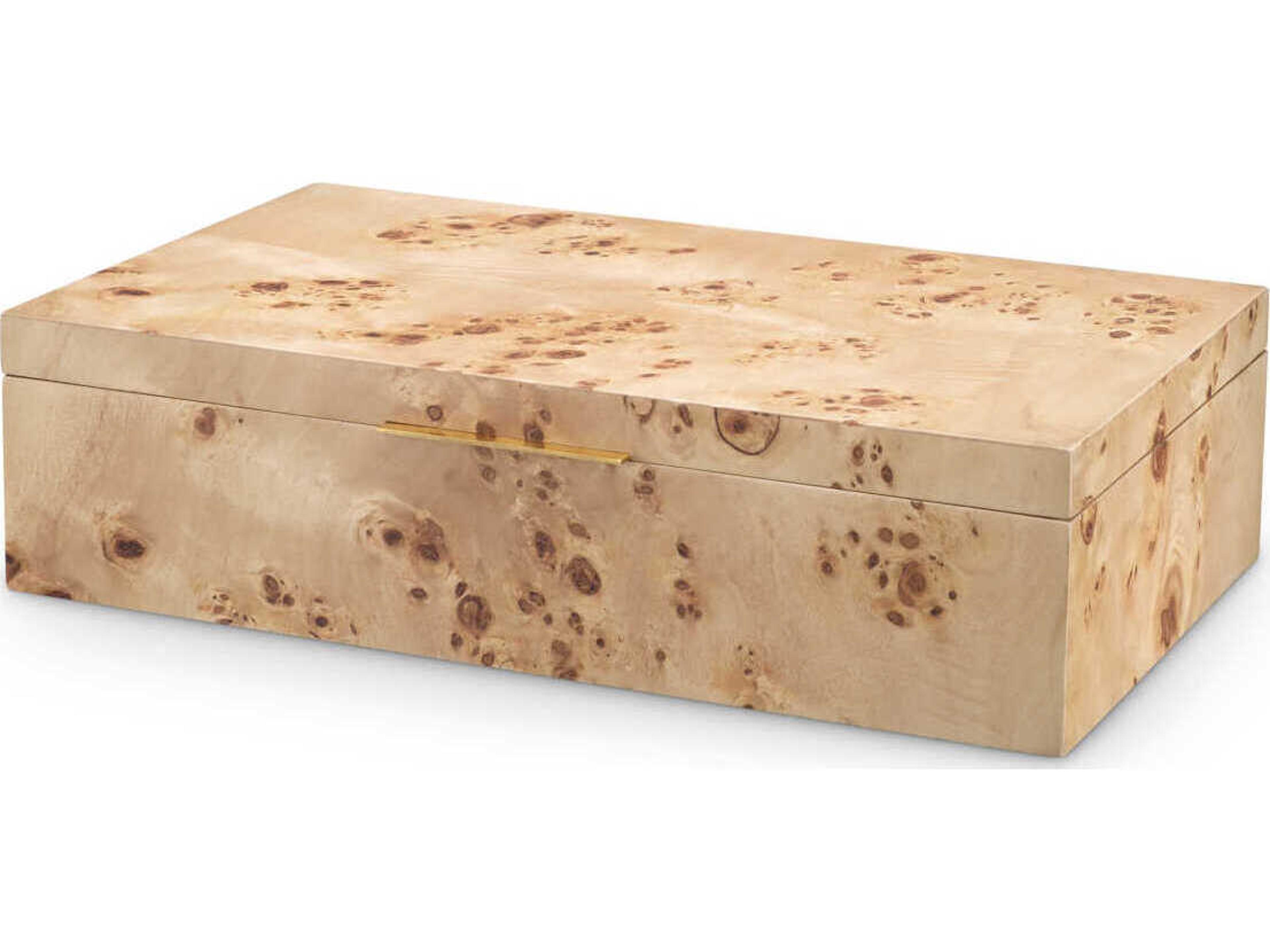 Faro Light Brown Mappa Burl Veneer Box