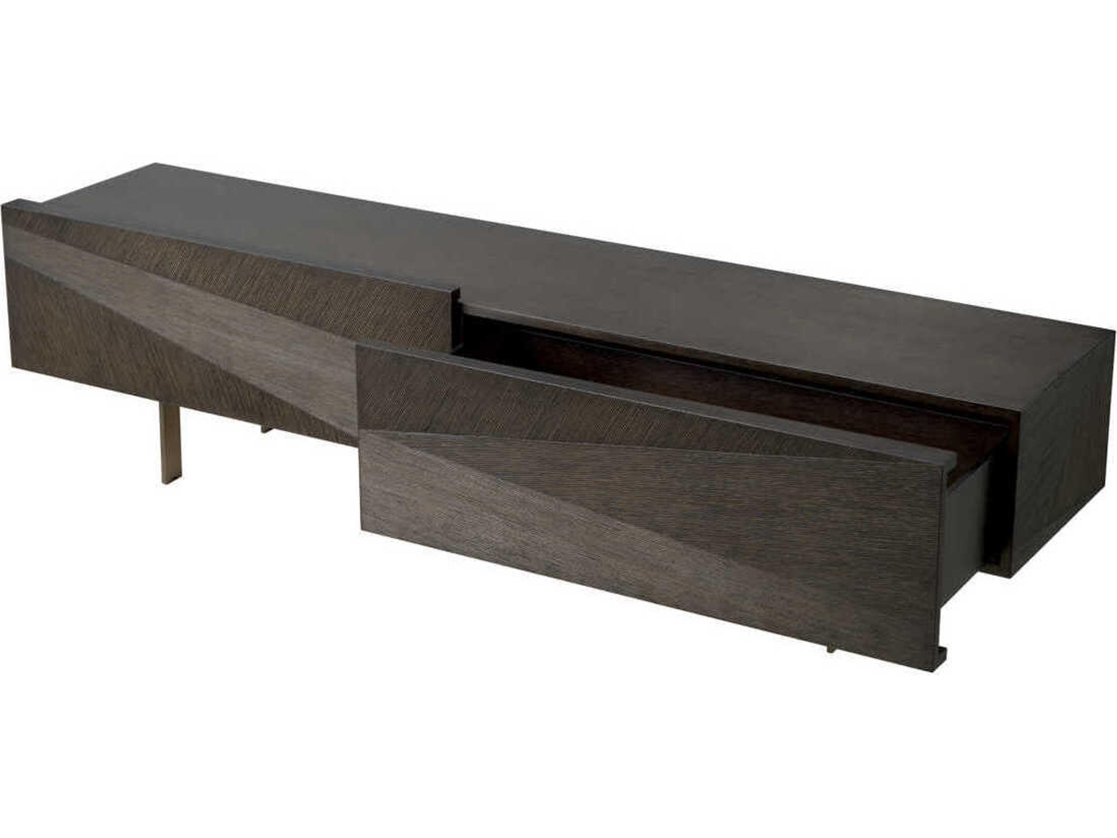 Eichholtz San Martin Mocha Straight Oak Veneer Tv Cabinet