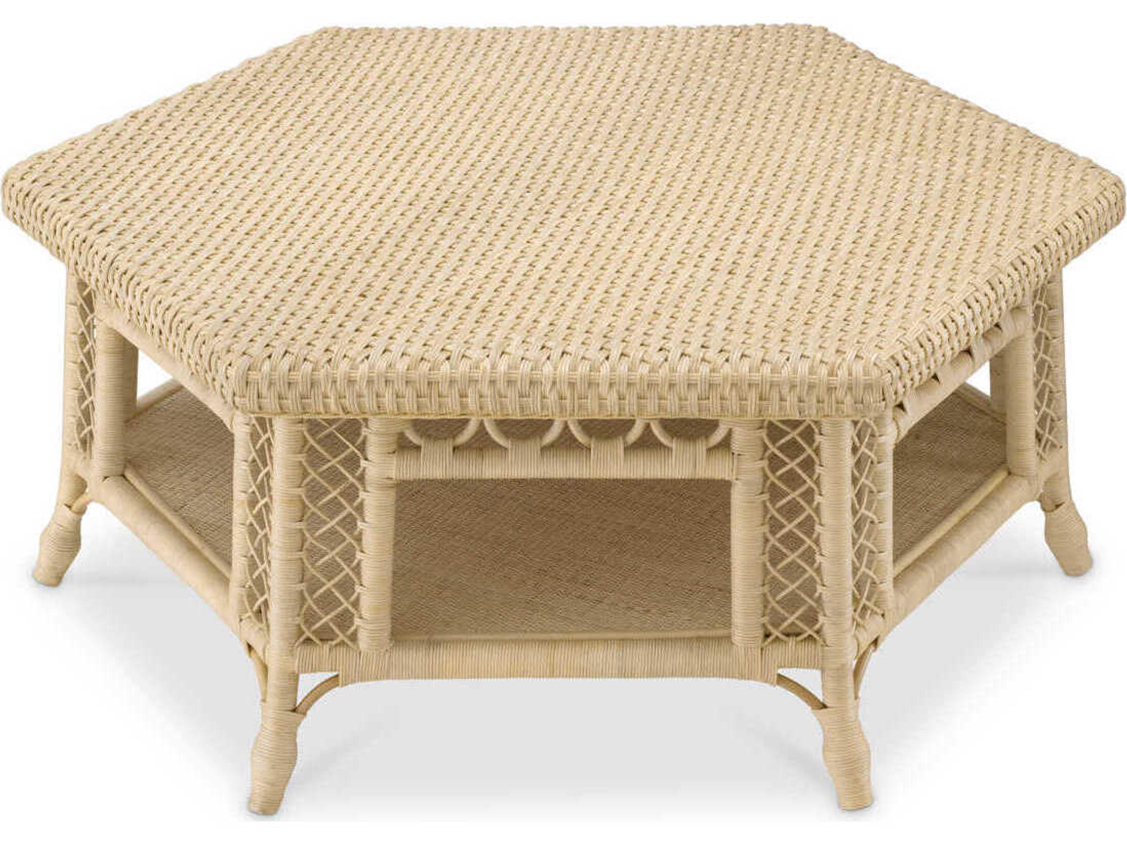 Eichholtz Saba Hexagon Natural Rattan Coffee Table