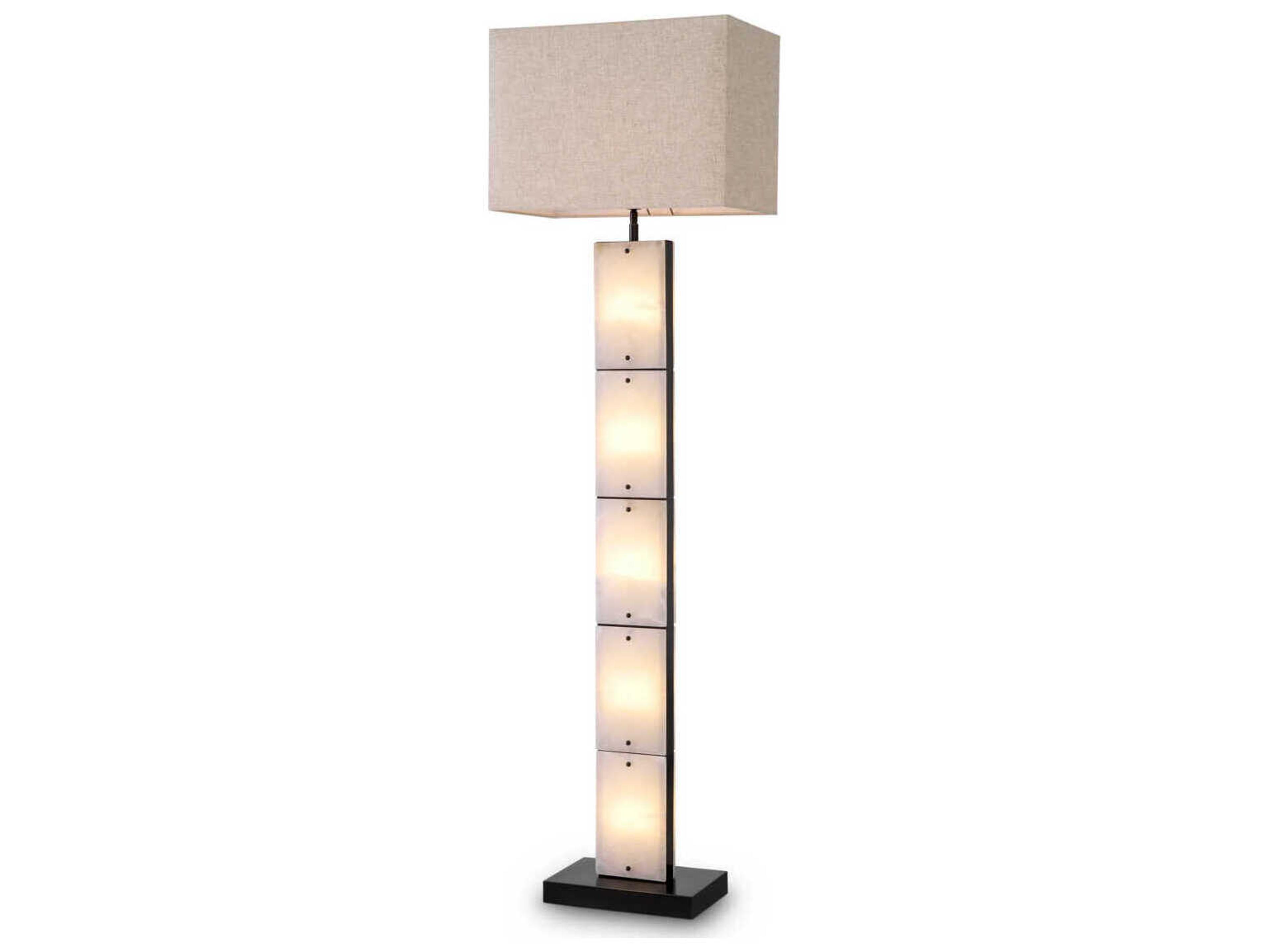 Ortiz Floor Lamp Alabaster and Bronze