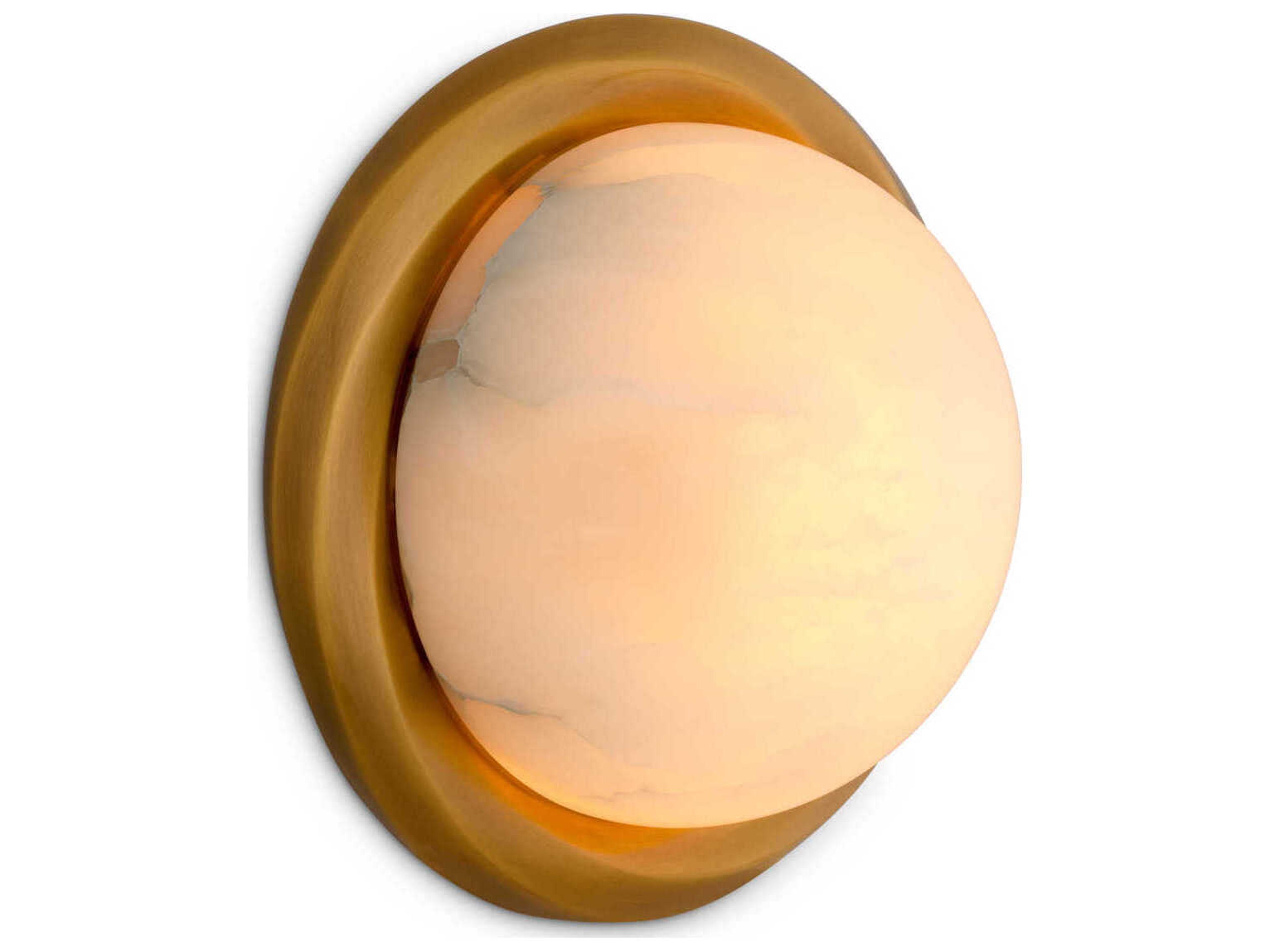 Vigo Wall Lamp Alabaster and Antique Brass