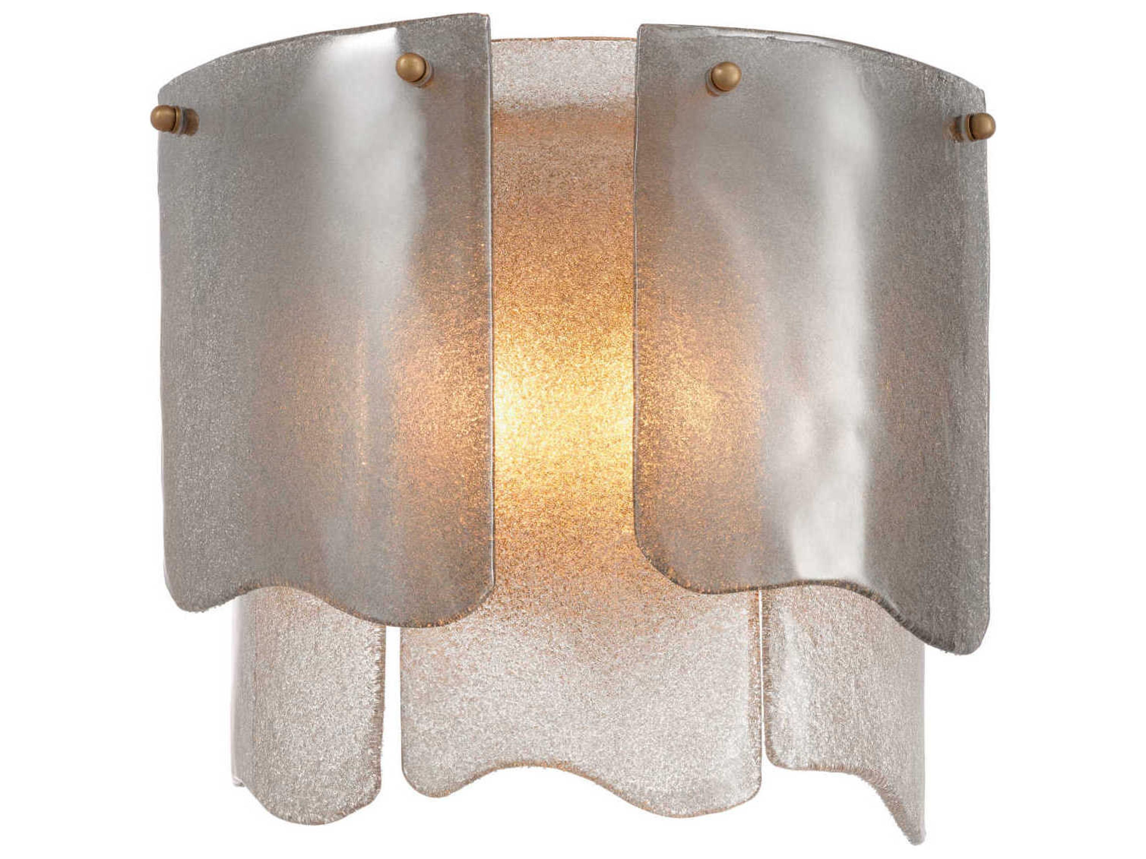 Asinara Wall Lamp in Smoke Glass and Antique Brass