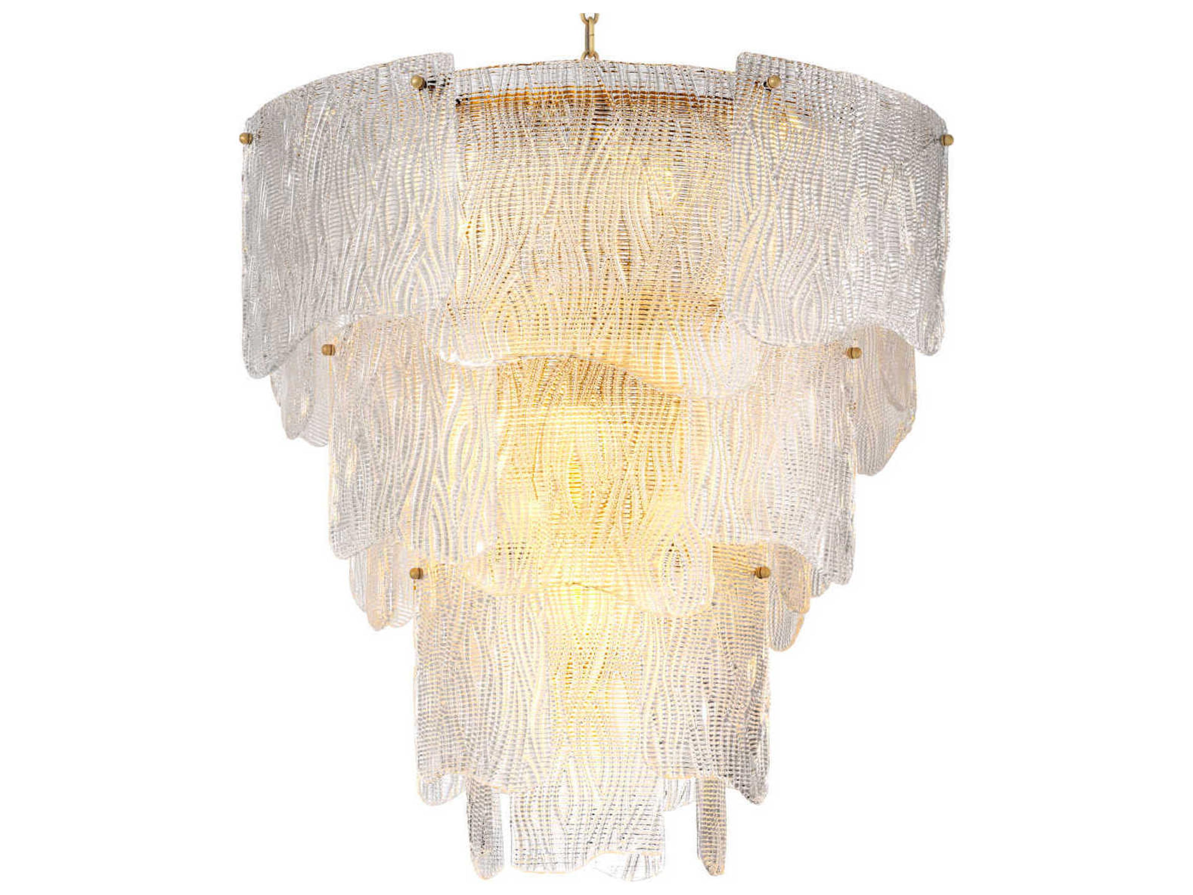 Asinara L Clear Textured Glass Chandelier